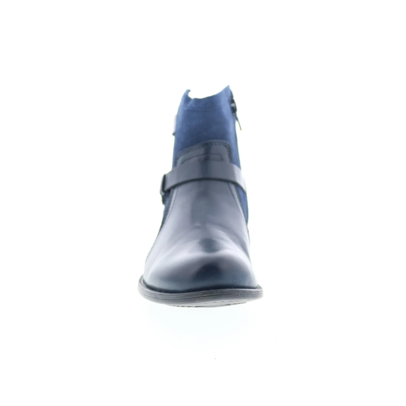 Sturdy sole High Shaft Miz Mooz Leanne Womens Blue Suede Zipper Ankle & Booties Boots