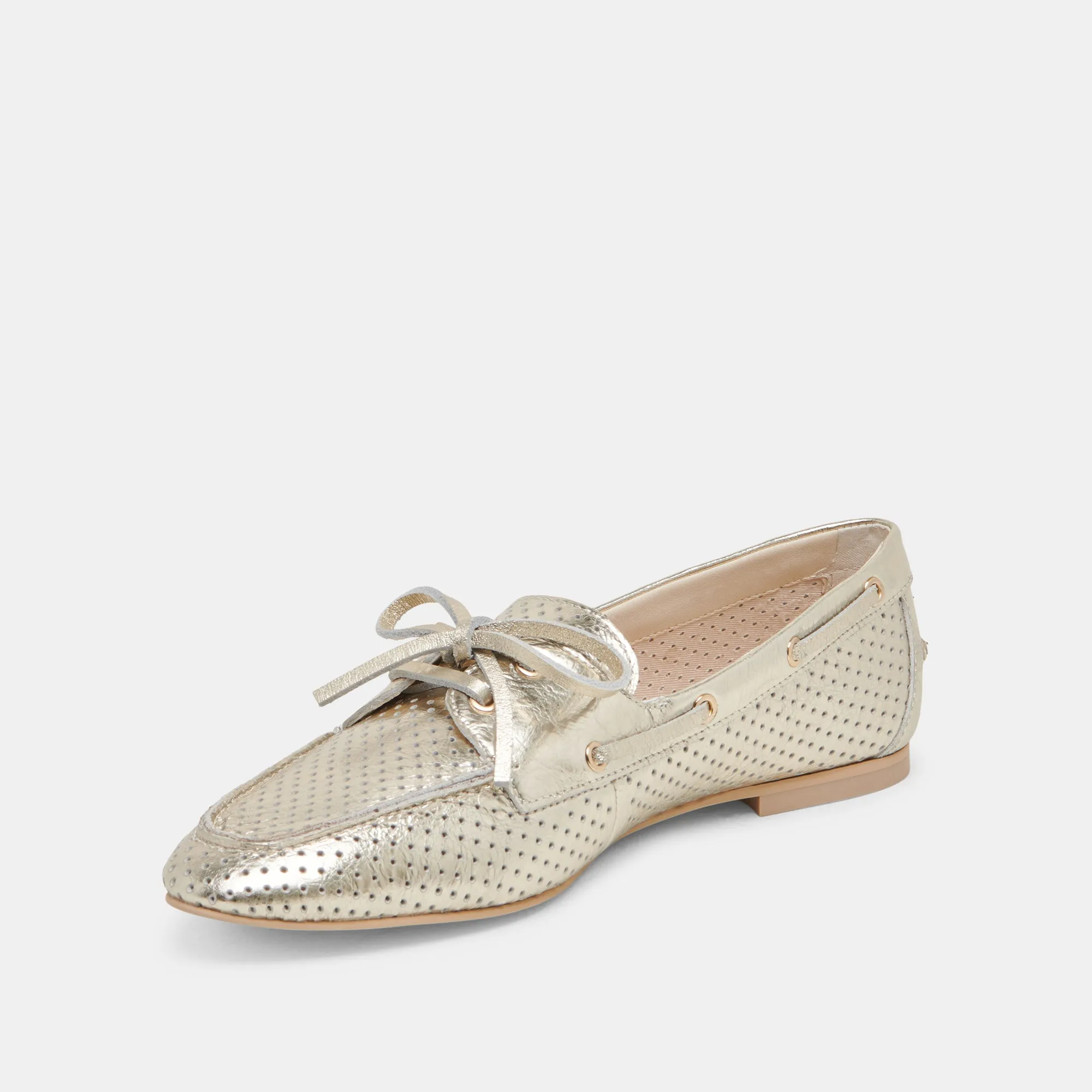 LAKIN LOAFERS PLATINUM PERFORATED LEATHER Sky View