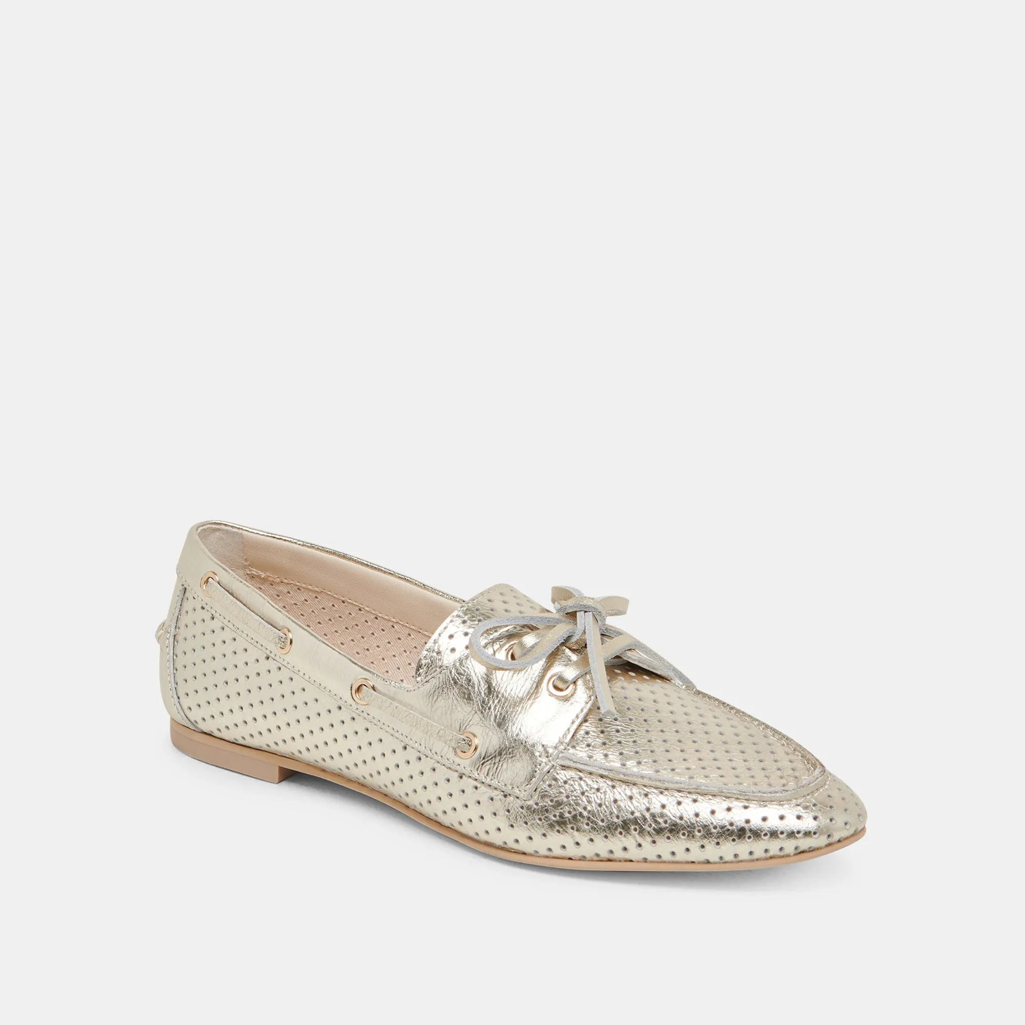 LAKIN LOAFERS PLATINUM PERFORATED LEATHER Forest trail Relax Vibe