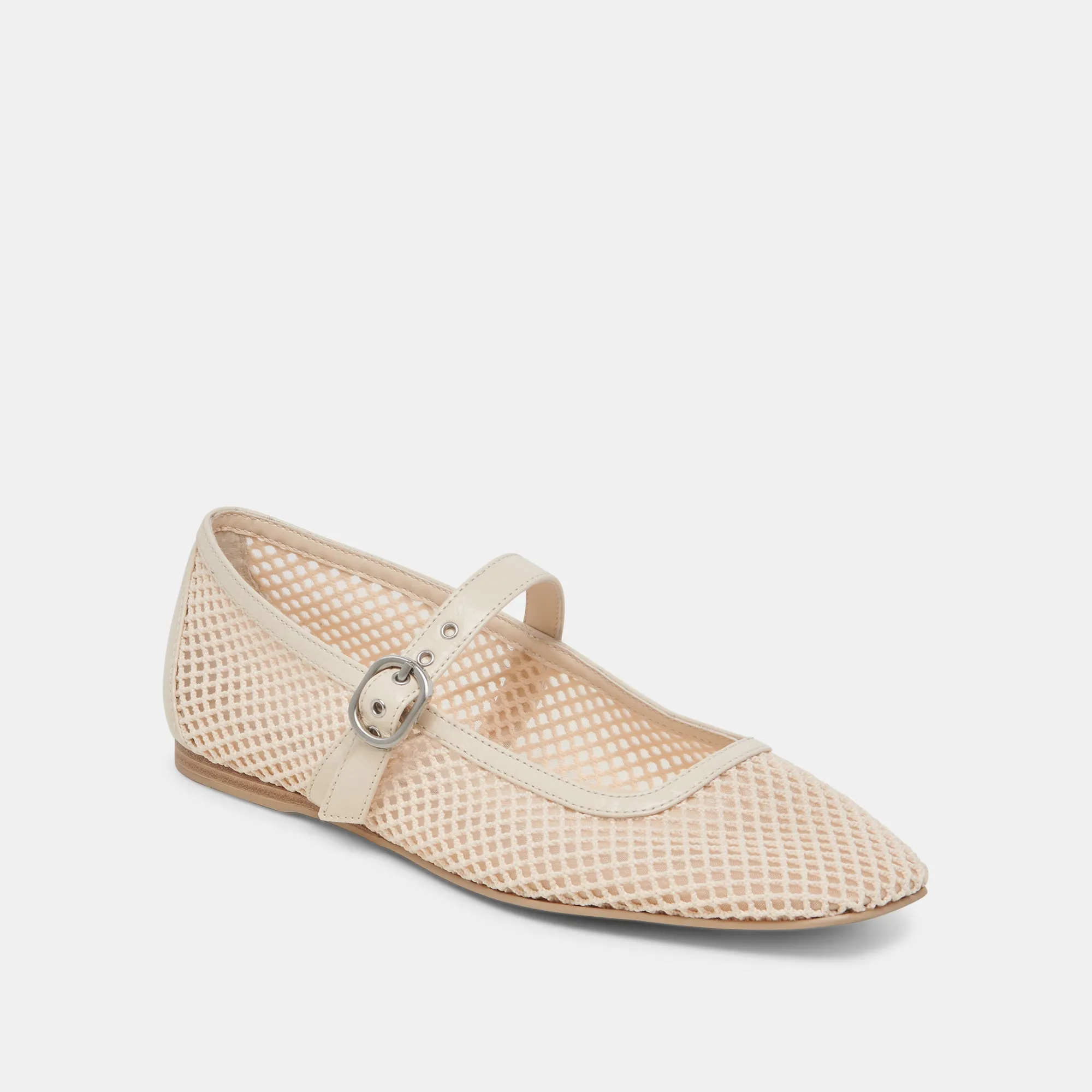 RODNI MESH BALLET FLATS CREME WOVEN MESH Lagoon Glow