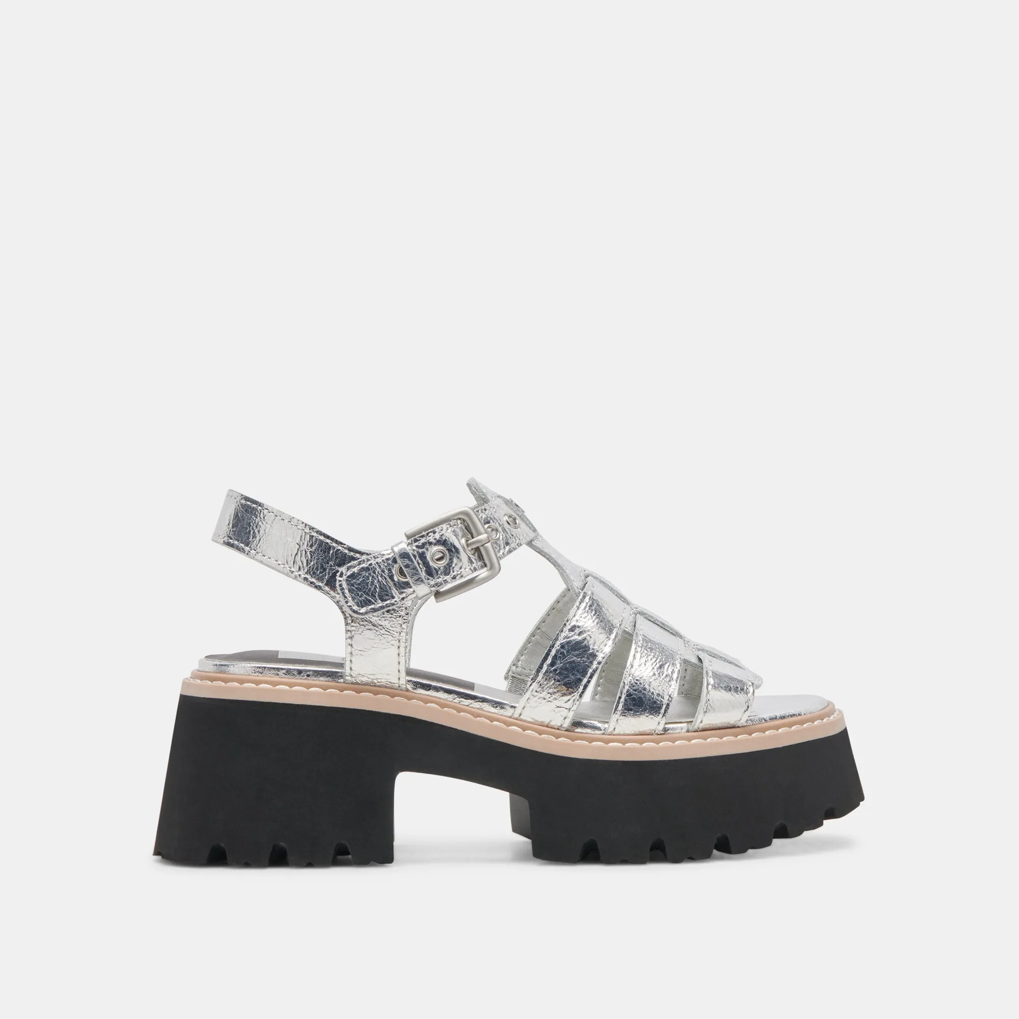 LATICE SANDALS SILVER DISTRESSED LEATHER City Easy Match Easy