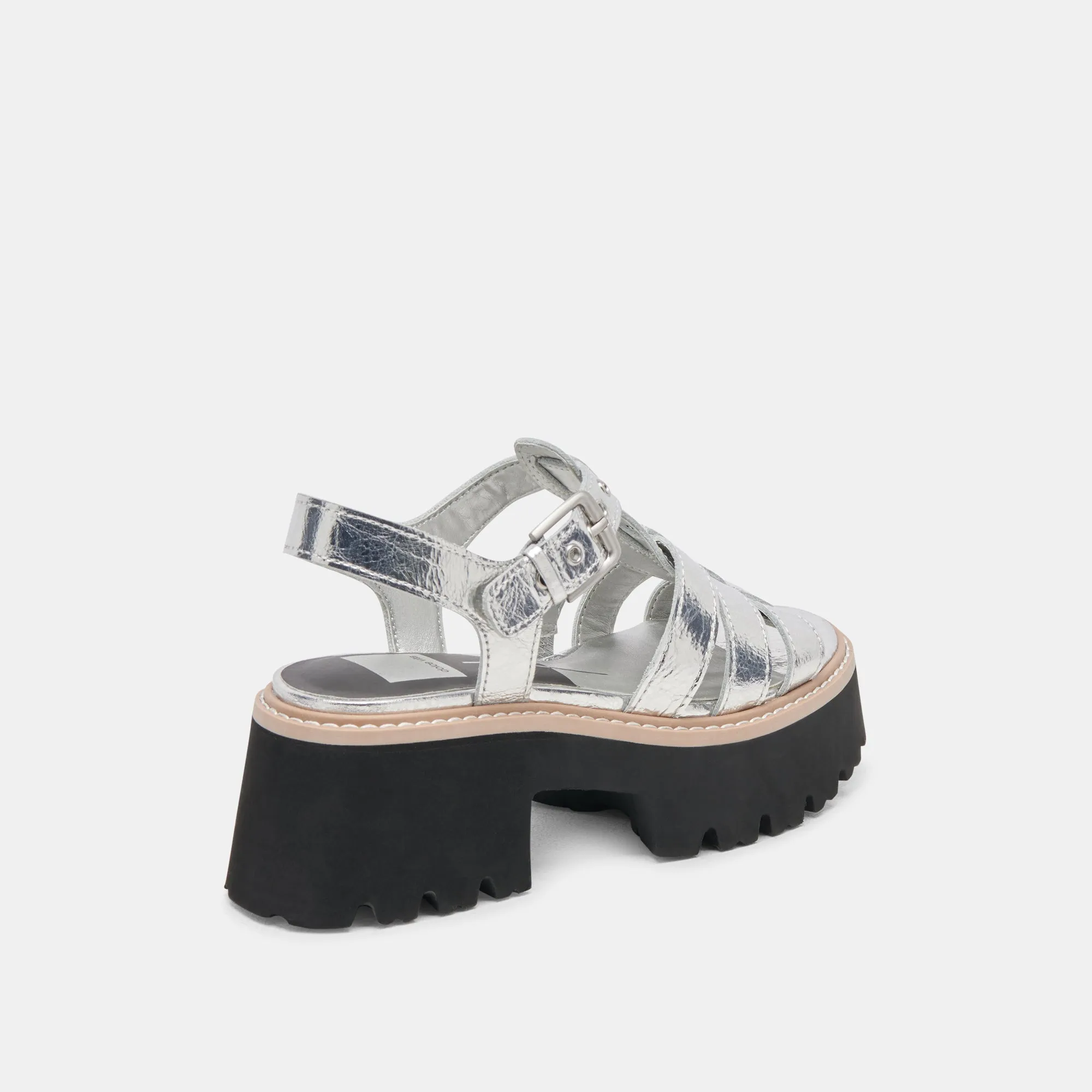 LATICE SANDALS SILVER DISTRESSED LEATHER Coast Line Car Ride