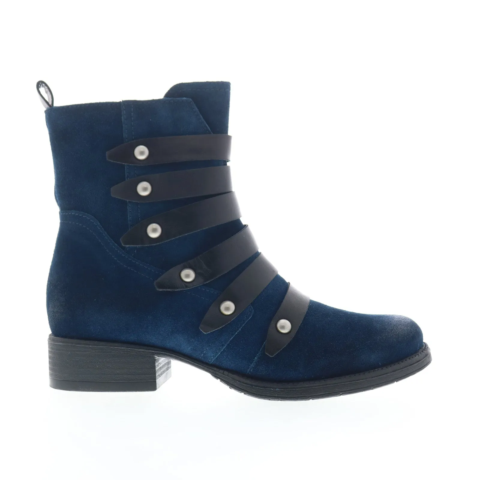 Miz Mooz Nancie Womens Blue Suede Zipper Casual Dress Boots Outdoor Mission