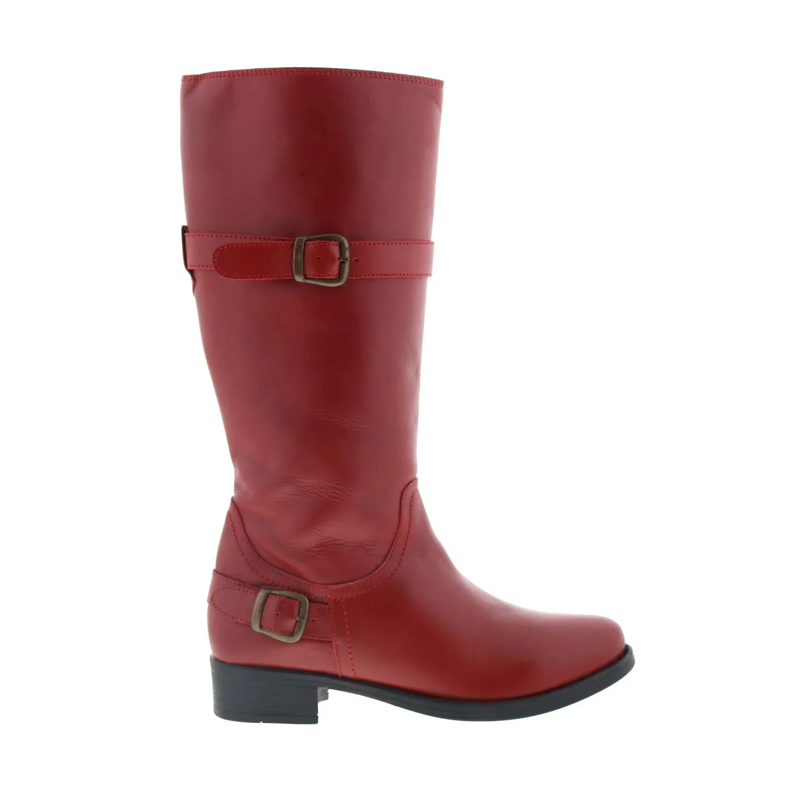 Smoky Mountain Boots Donna 6503 Womens Red Leather Zipper Western Boots Trendy Footwear Synthetic Upper