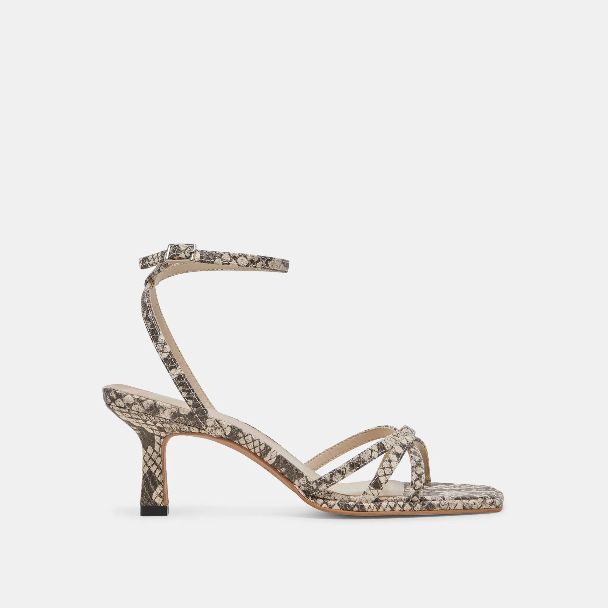 Black Stiletto Shoes Platform Booties MANJI HEELS BLACK WHITE EMBOSSED SNAKE
