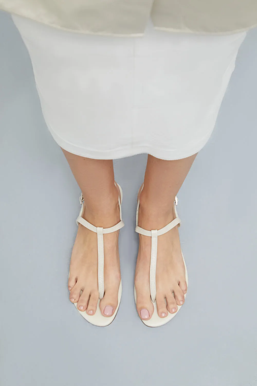 Daphne Sandals in Ivory Patent Leather Garden Walk