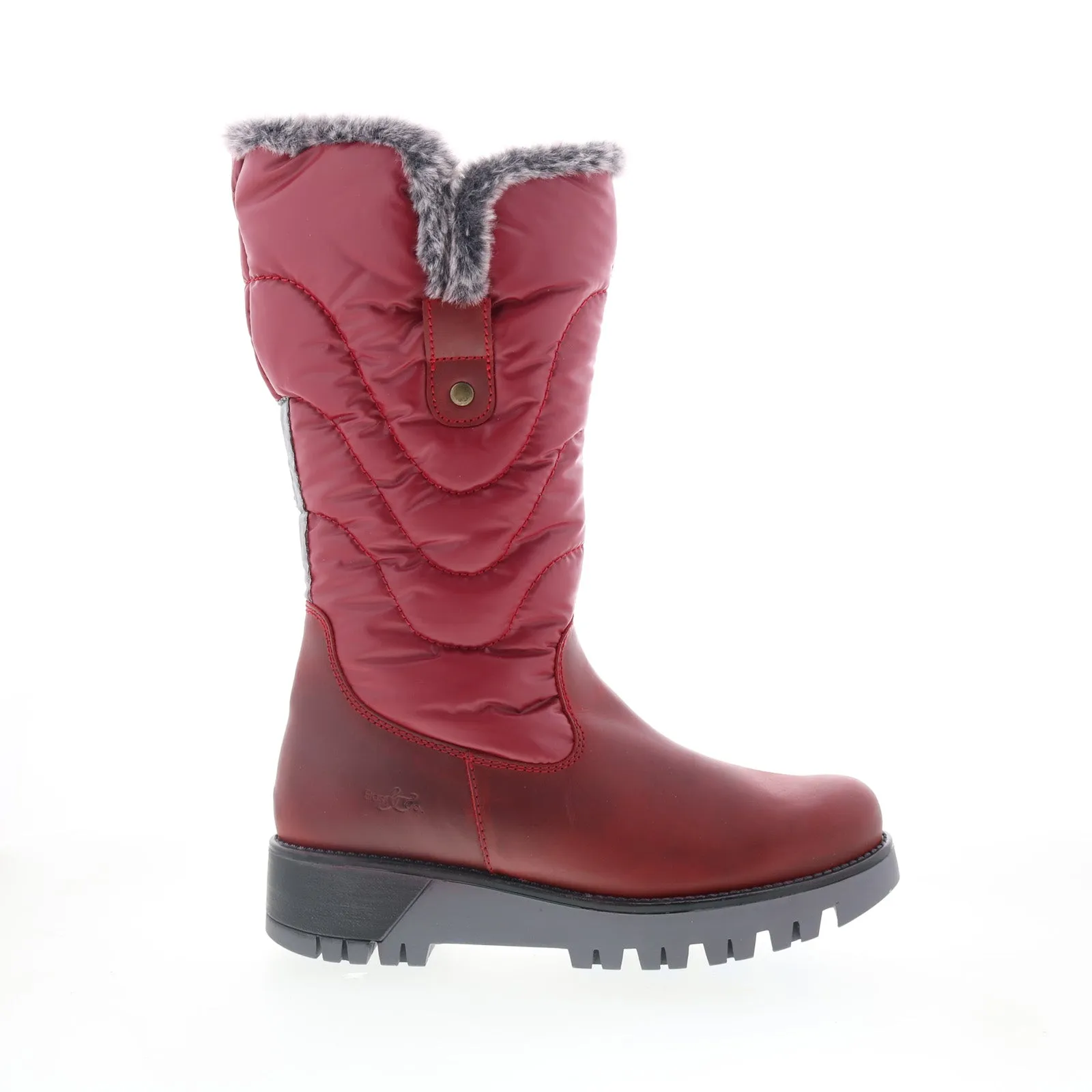 Bos. & Co. Astrid Womens Red Leather Zipper Casual Dress Boots Cold-resistant Comfortable Feel