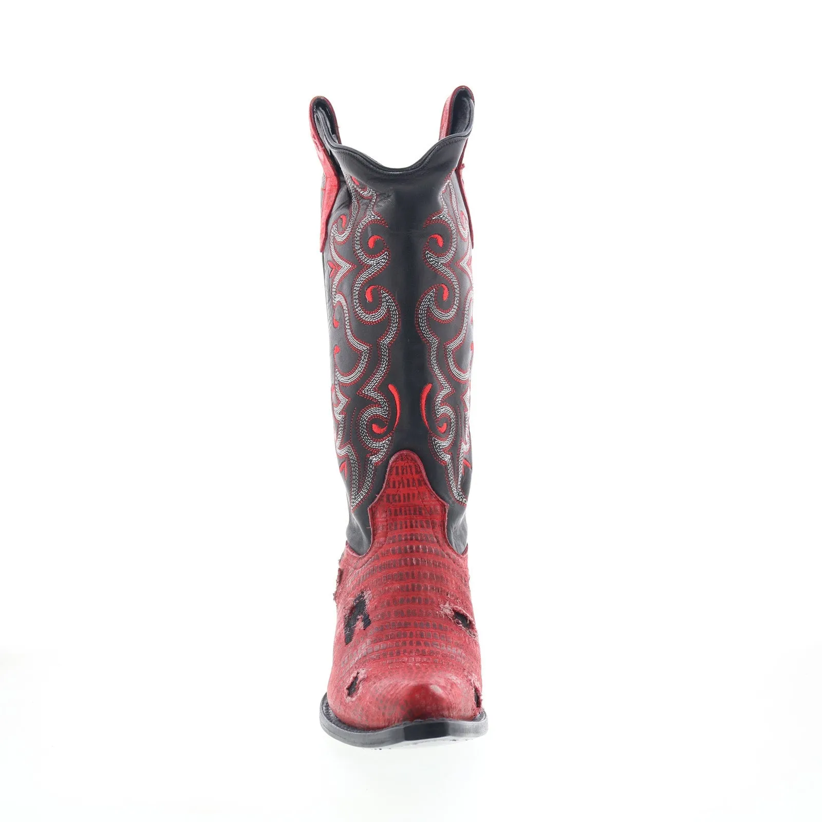 Outlaw Ladies 13" Red Lizard PNT 70201 Womens Red Leather Western Boots Tough Sole
