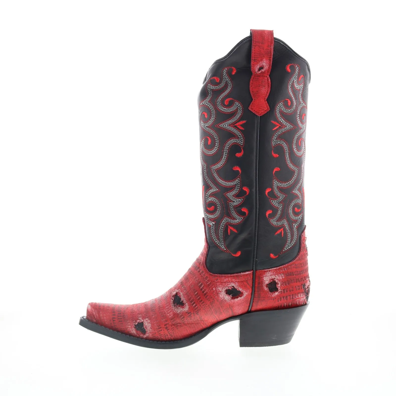 Outlaw Ladies 13" Red Lizard PNT 70201 Womens Red Leather Western Boots All Function