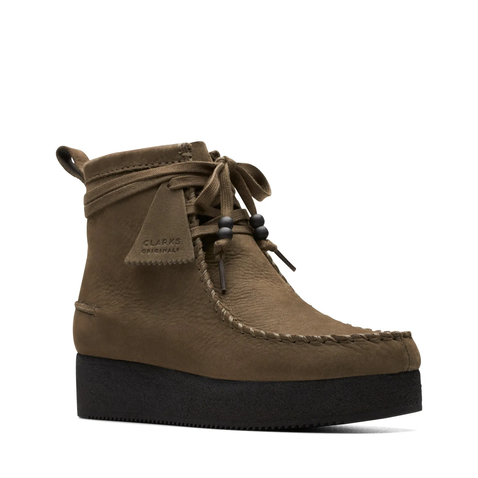 Clarks Wallabee Craft 26173248 Womens Brown Leather Lace Up Chukkas Boots Pull-on style