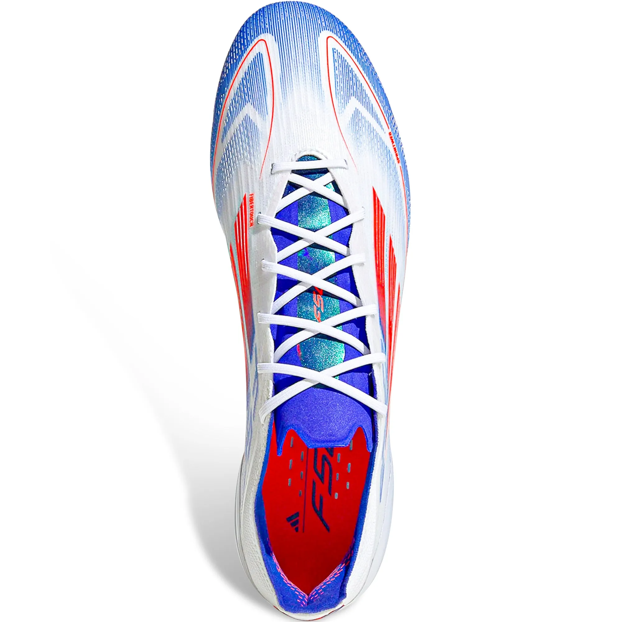 adidas F50 Elite FG Soccer Cleats (White/Solar Red/Lucid Blue) Hard Ground