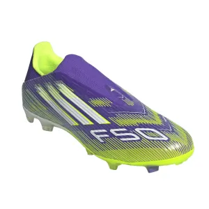 Adult League Anatomical fit adidas F50 League Laceless FG/MG Soccer Cleats (Purple Rush/Lucid Lemon)