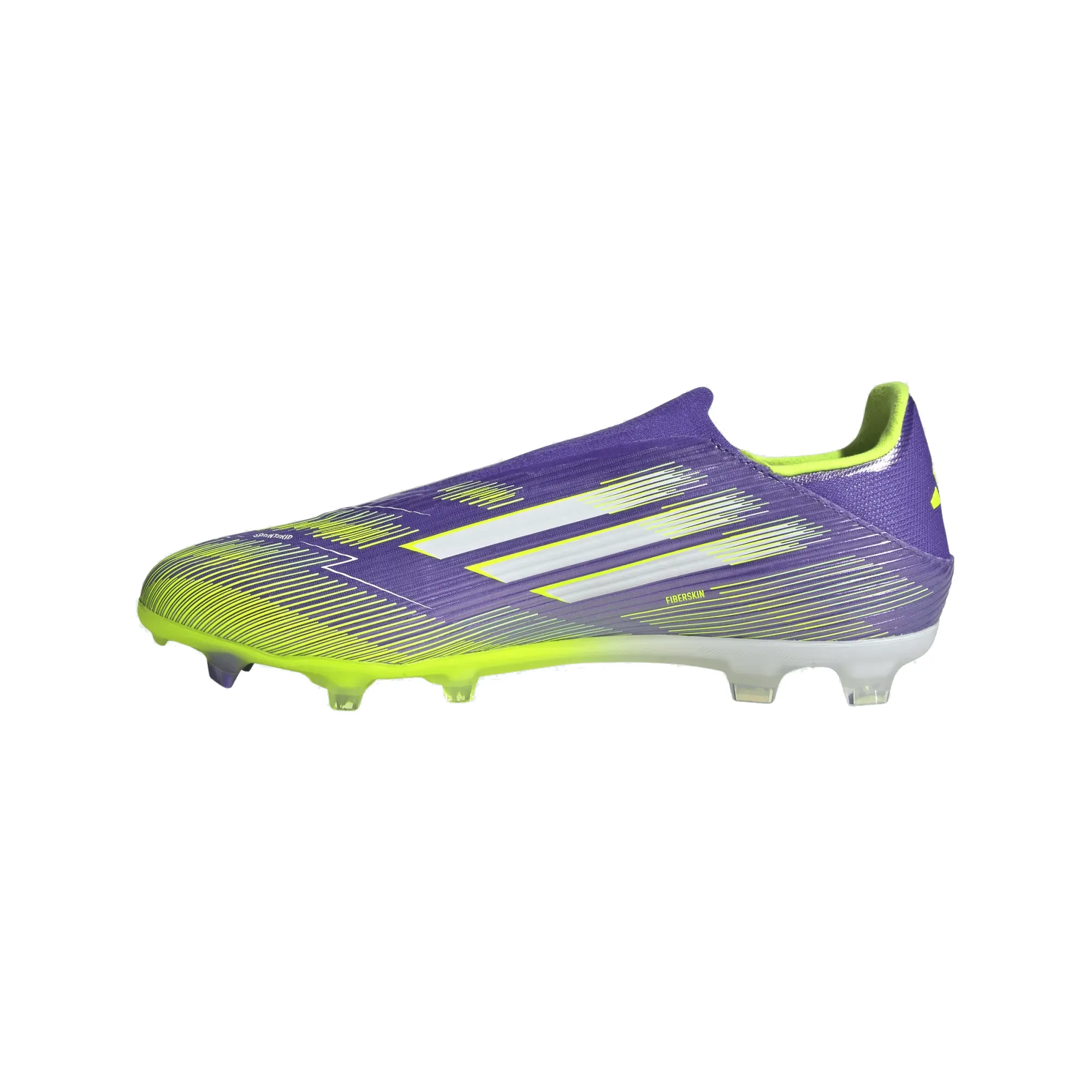 adidas F50 League Laceless FG/MG Soccer Cleats (Purple Rush/Lucid Lemon) Shooting Practice Team Captain