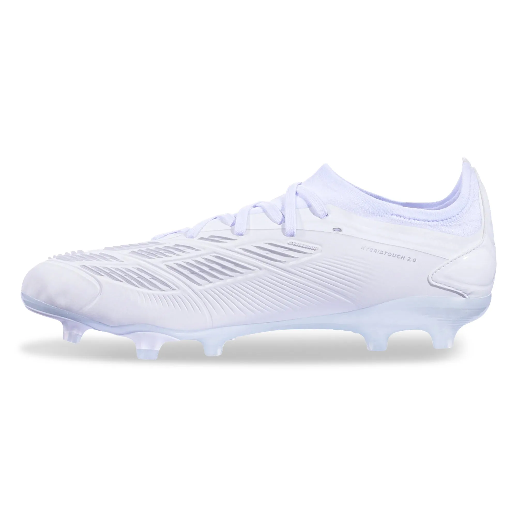 Ventilated Mesh Adult fit adidas Predator Pro Firm Ground Soccer Cleats (White/Metallic Silver)