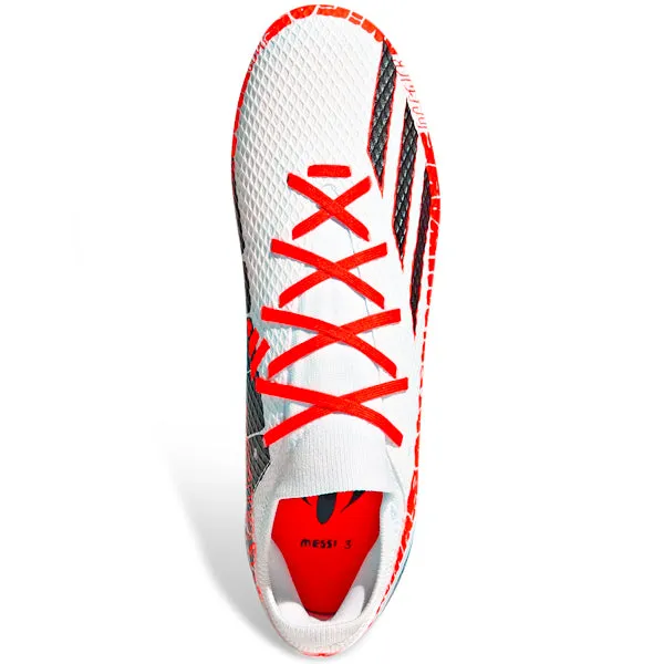adidas X Speedportal Messi.3 Firm Ground Soccer Cleats (Core White/Solar Red) Ball Feel