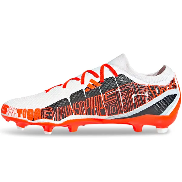 adidas X Speedportal Messi.3 Firm Ground Soccer Cleats (Core White/Solar Red) Cool Mesh Sharp Turns