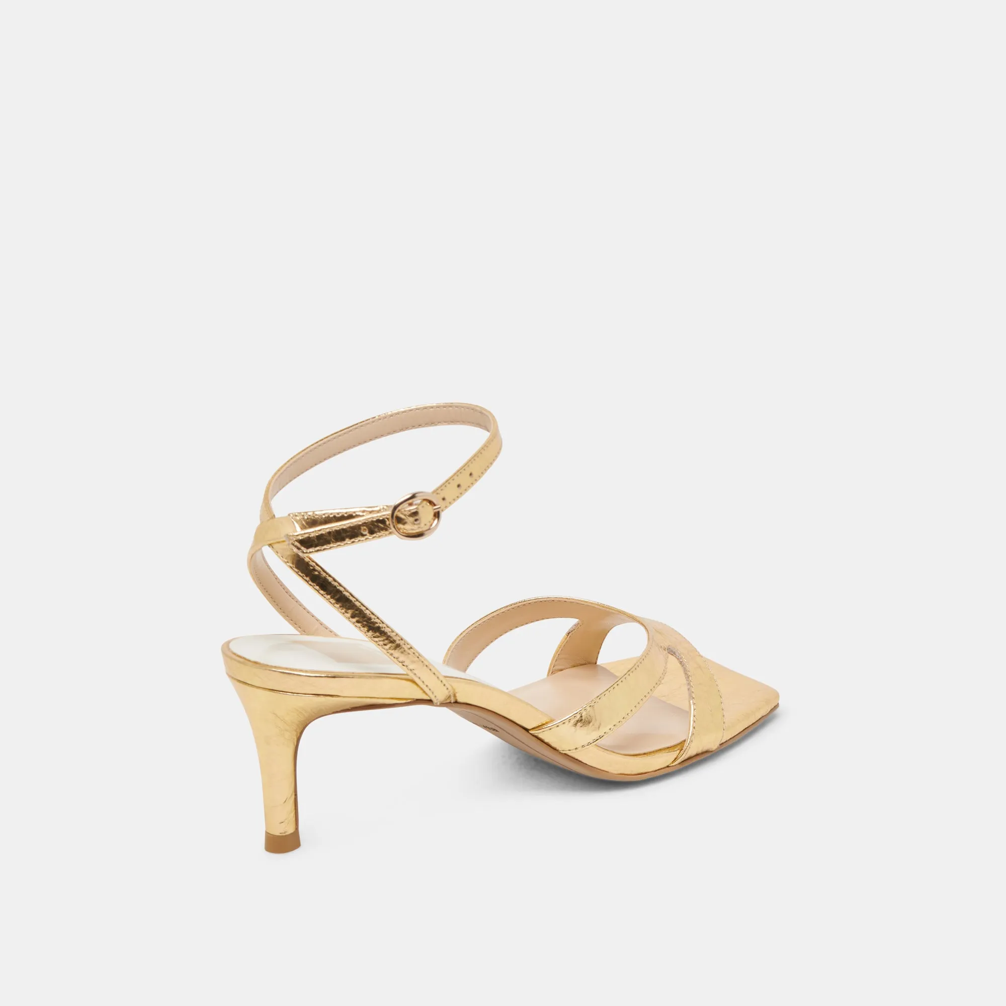 Soft Sole High Heels Formal Shoes for Women BECKI HEELS GOLD DISTRESSED LEATHER