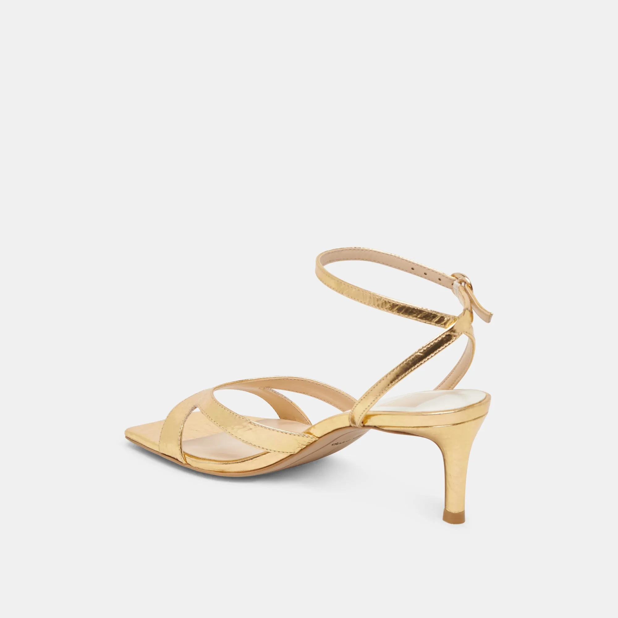 BECKI HEELS GOLD DISTRESSED LEATHER Smooth Soles Arch support