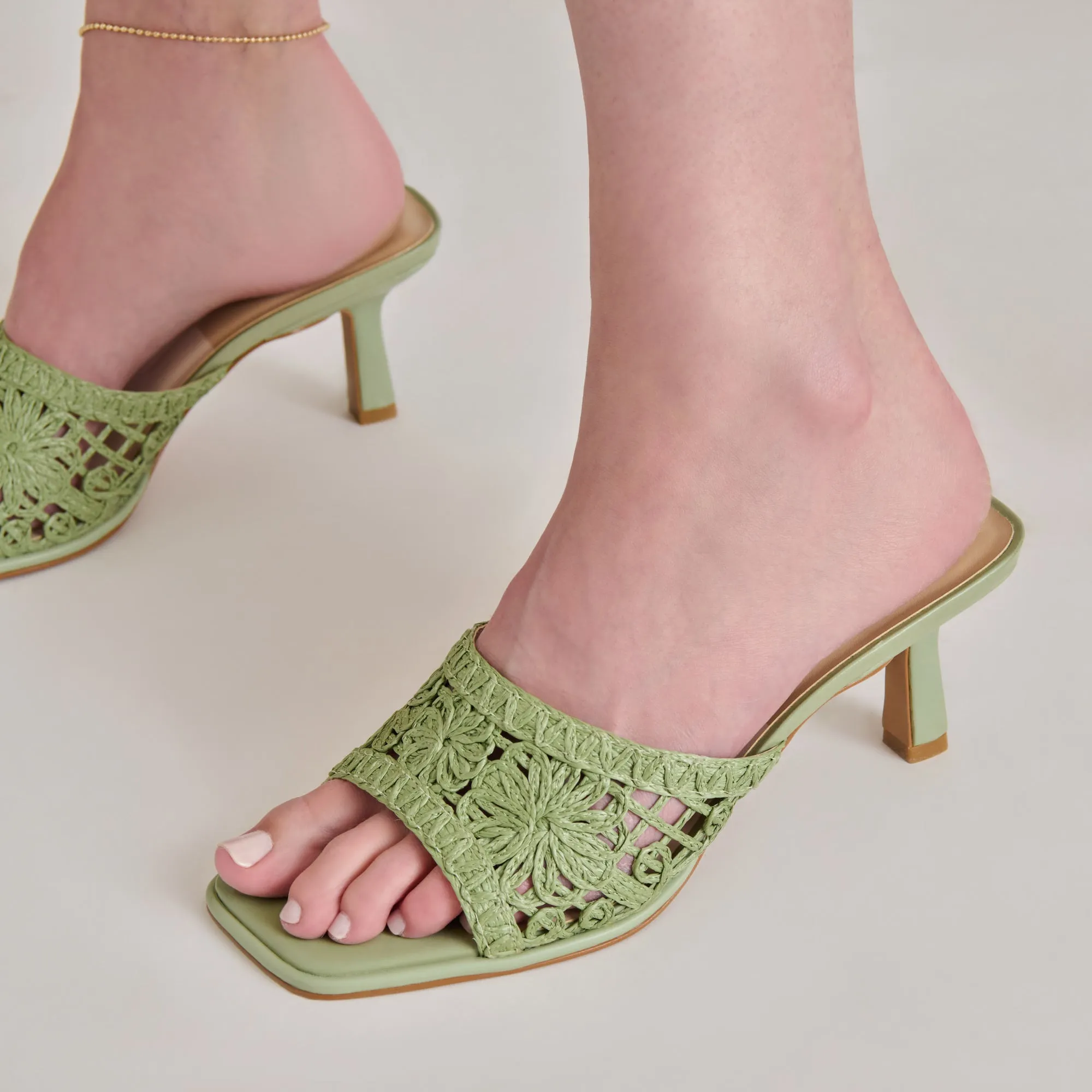 Stretchable MAYLAH HEELS SAGE MACRAME