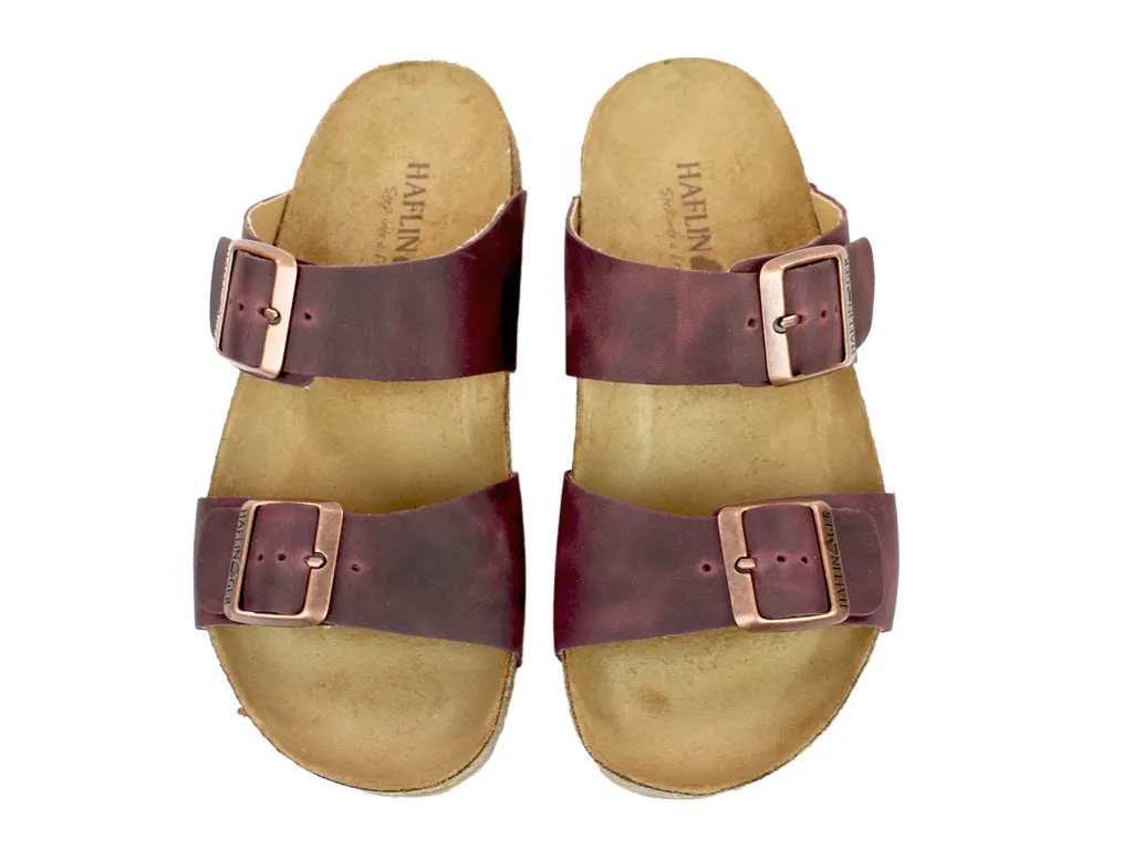 Travel-Ready Comfort Purple Soft Haflinger Sandals Andrea Country Bordeaux