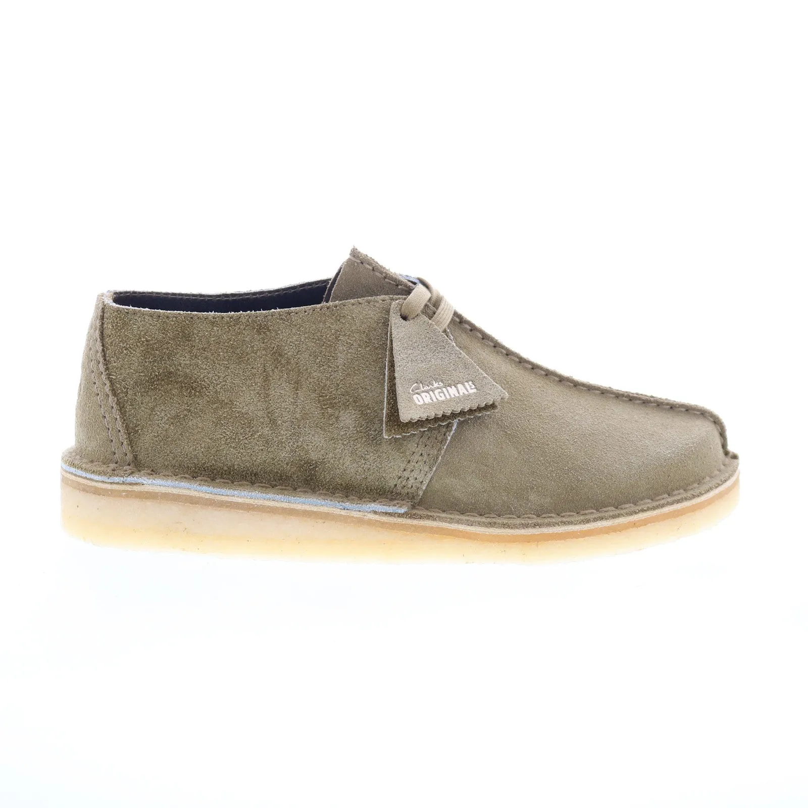 Elastic Ankle Metallic Buckle Clarks Desert Trek 26176531 Mens Green Suede Lace Up Chukkas Boots