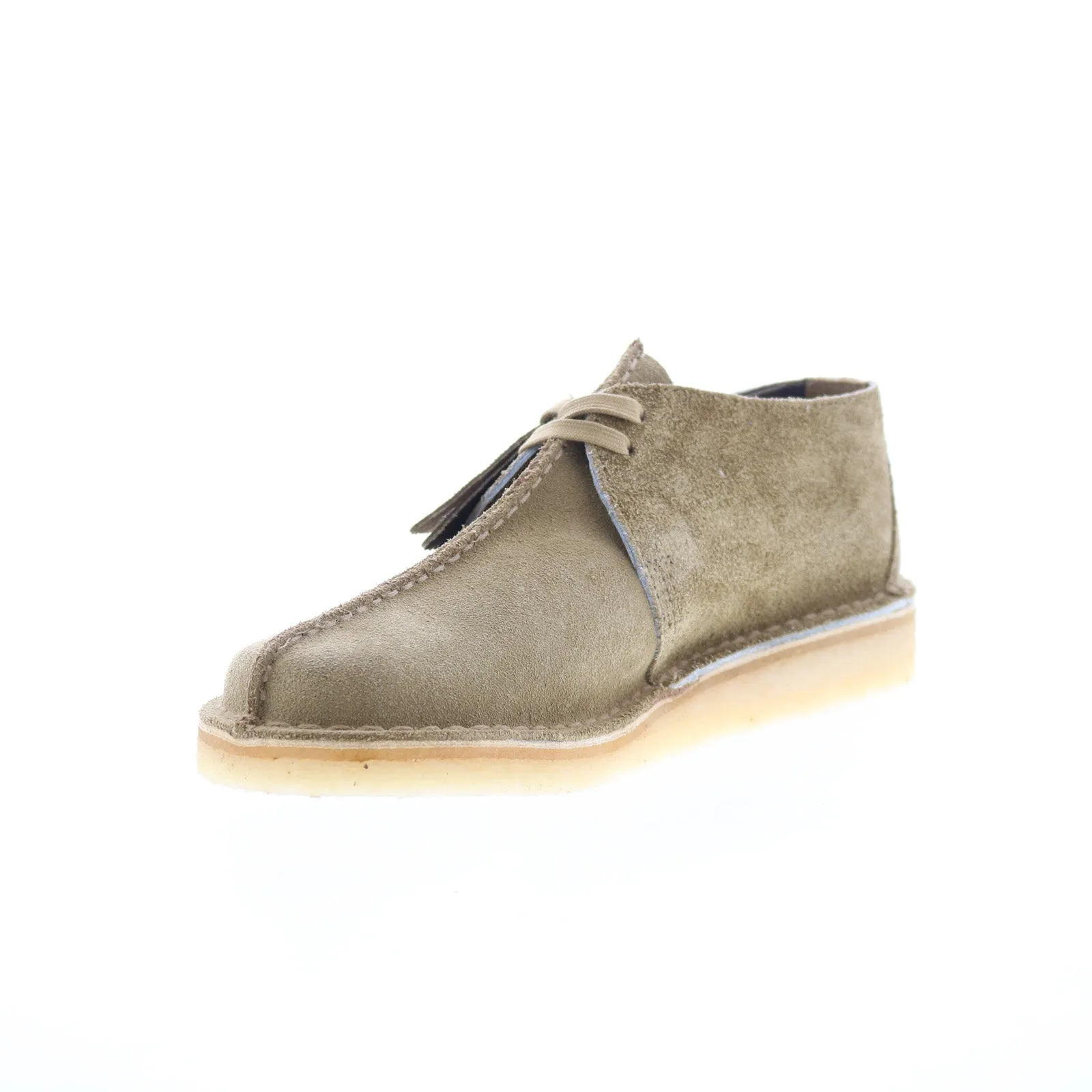 Reliable Grip Lace-Up Closure Clarks Desert Trek 26176531 Mens Green Suede Lace Up Chukkas Boots