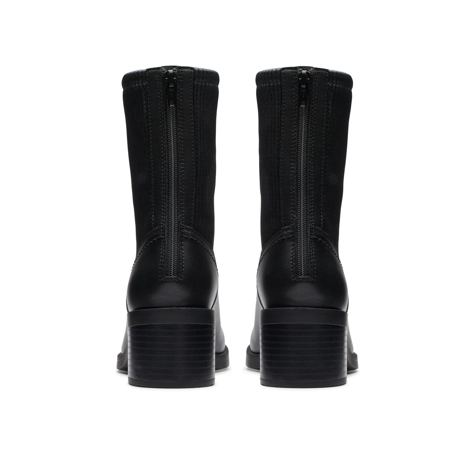 Side zipper Clarks Lileigh Holly 26179638 Womens Black Wide Ankle & Booties Boots