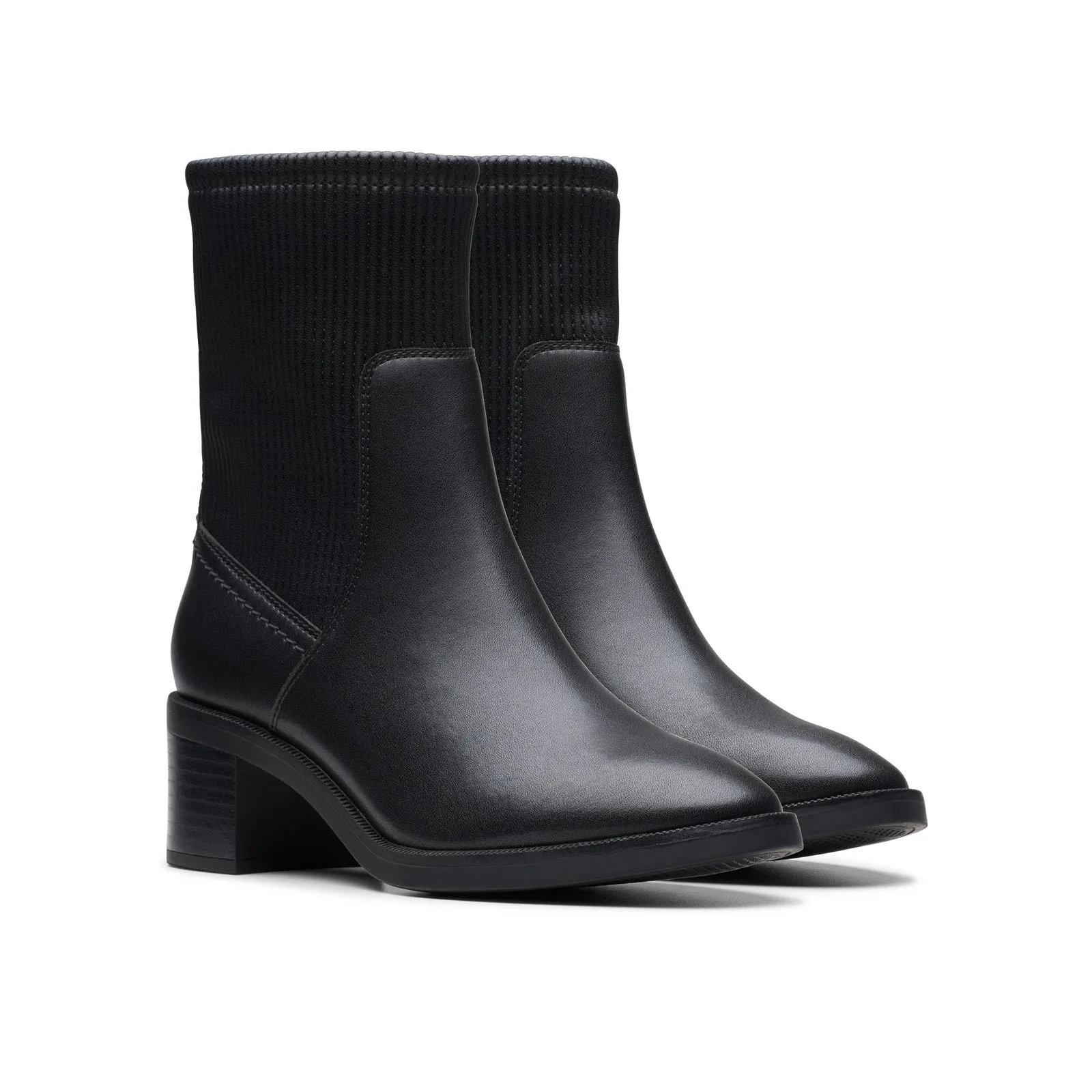 Weather Ready Clarks Lileigh Holly 26179638 Womens Black Wide Ankle & Booties Boots