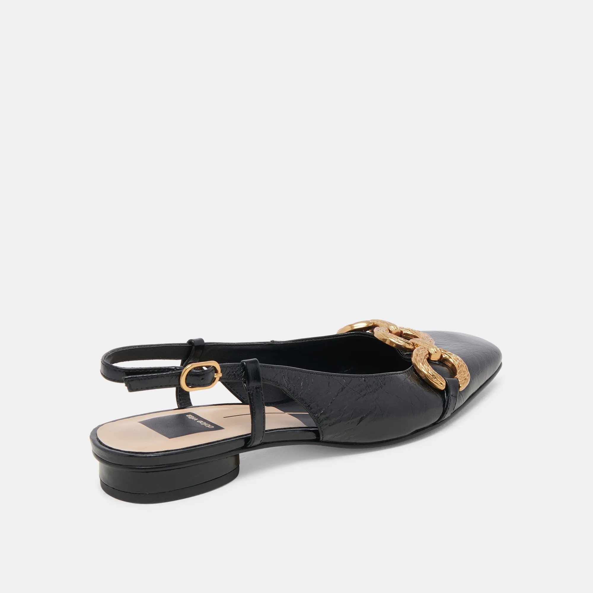 RAMANO FLATS MIDNIGHT CRINKLE PATENT Easy Slip Bloom Path