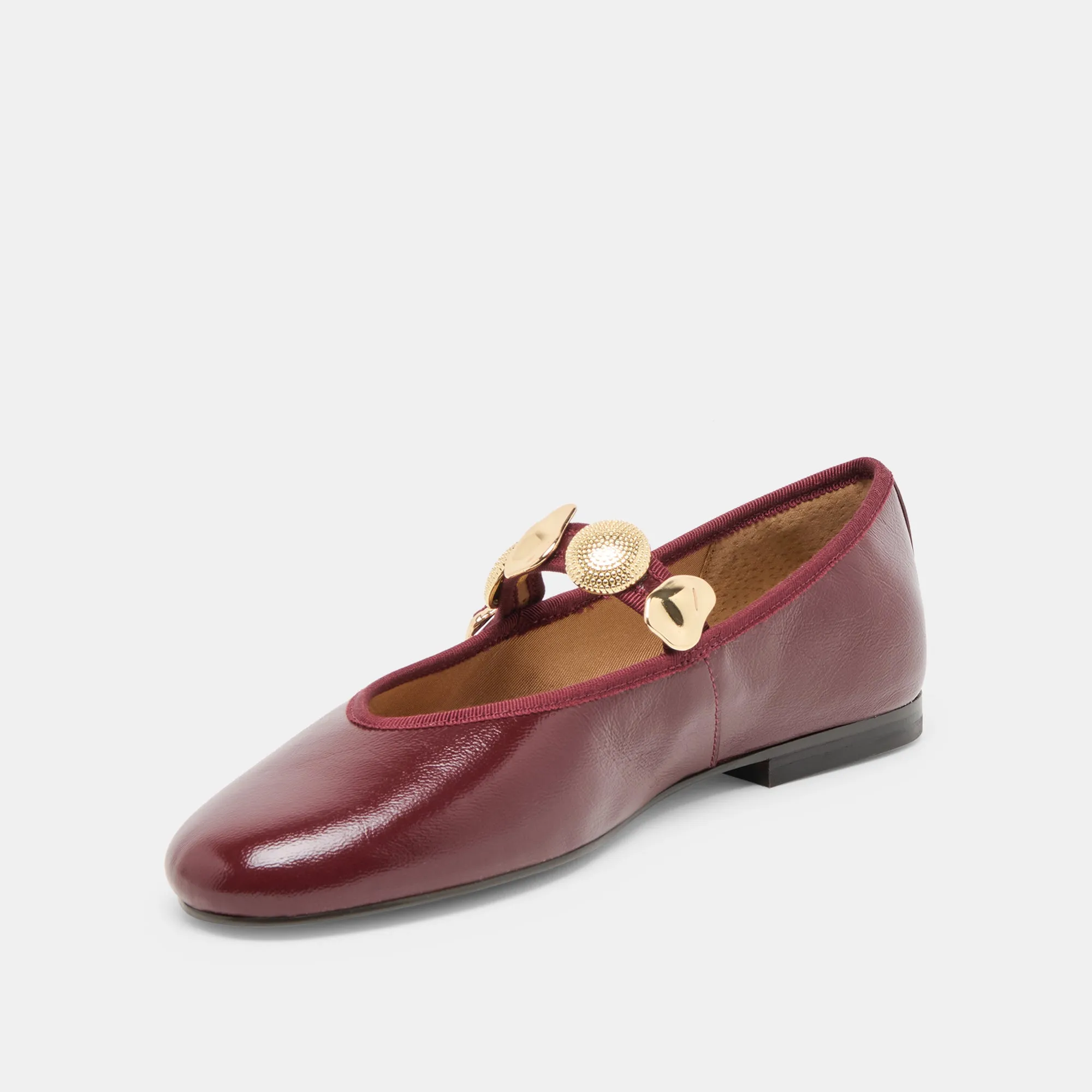 RELAN BALLET FLATS OXBLOOD LEATHER Easy Slip-On Design