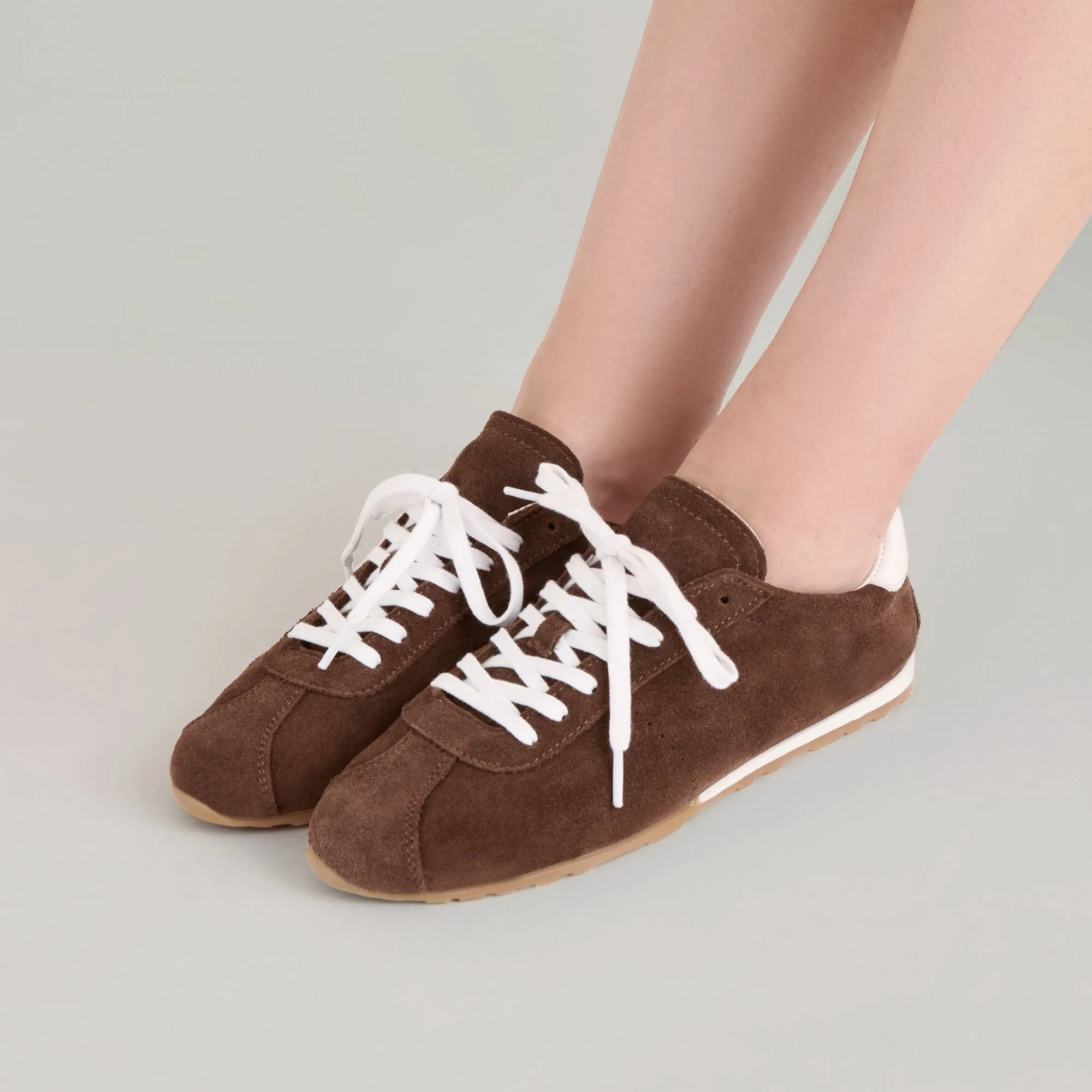 SERINA SNEAKERS DK BROWN SUEDE Secure Grip