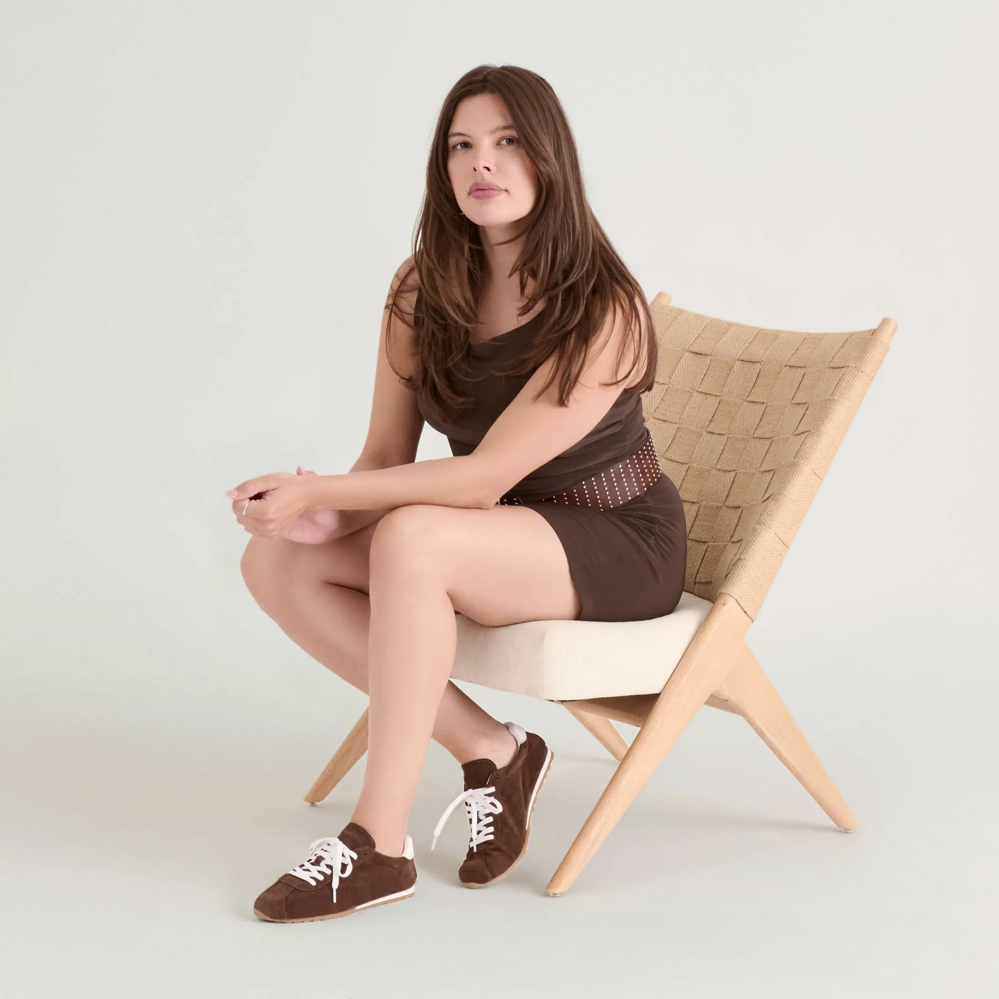 SERINA SNEAKERS DK BROWN SUEDE Smooth Finish