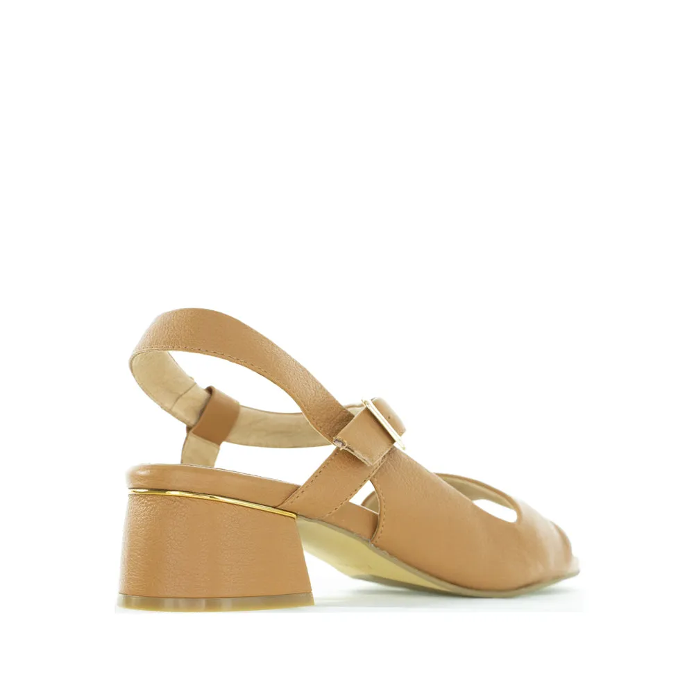 ZIERA CENDA DK TAN Elegant Platform Sandals Padded Tongue