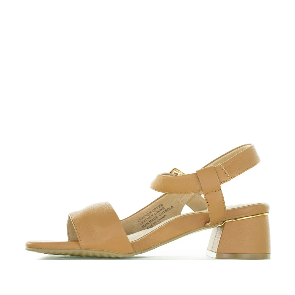 Clear Sandals for Weddings Casual Office Heels ZIERA CENDA DK TAN