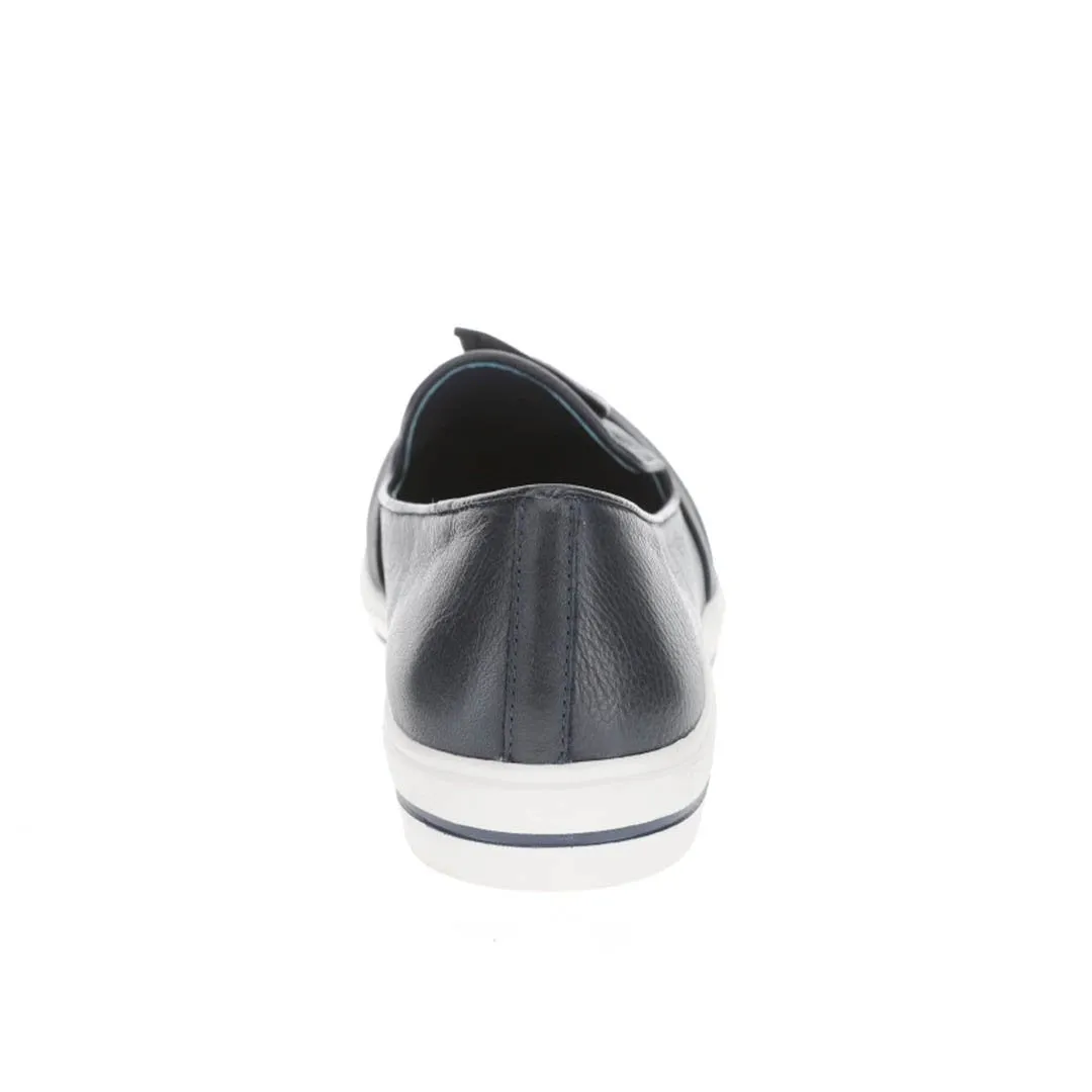 LE SANSA IZZY NAVY Full-Grain Leather Hold Steps