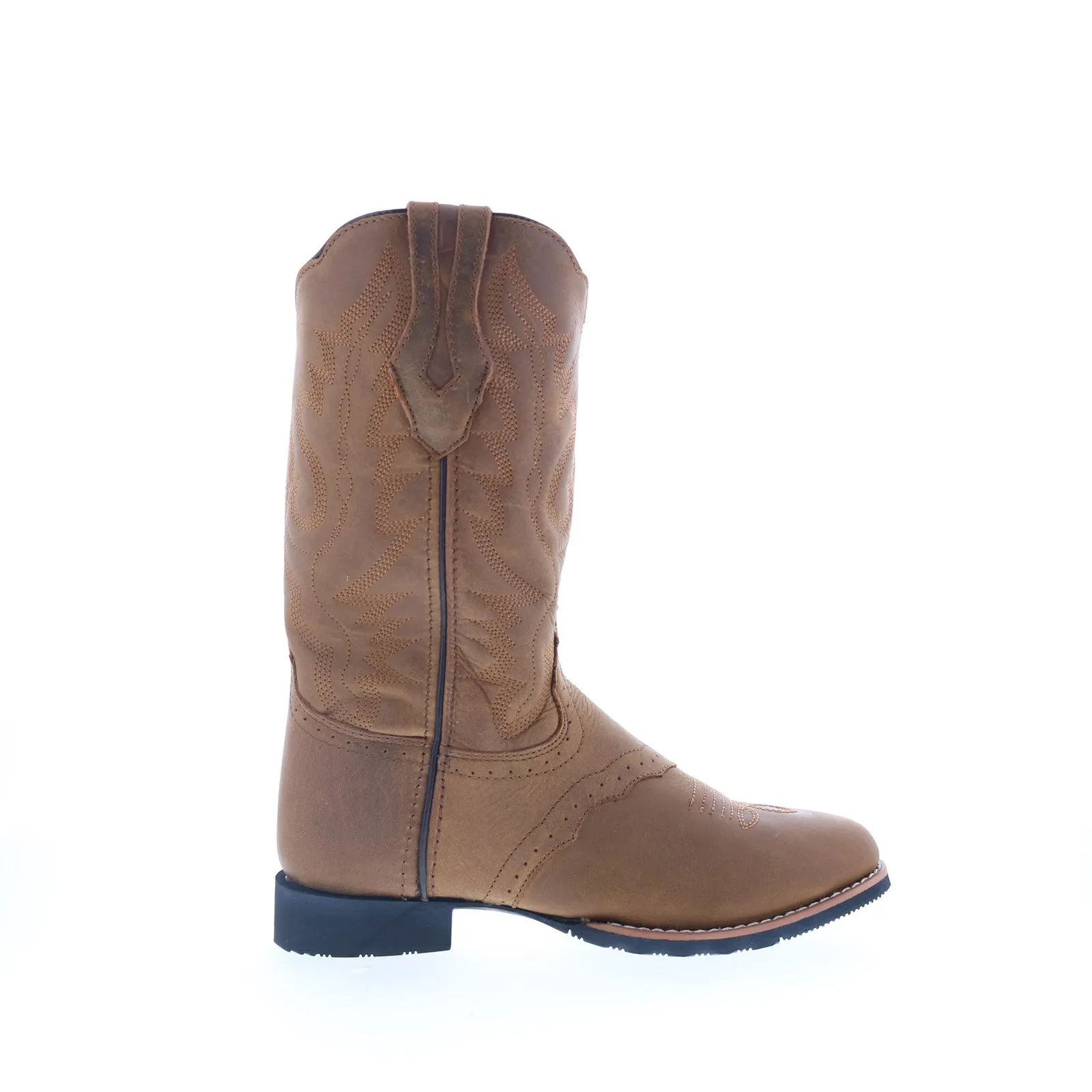 Smoky Mountain Boots Showdown 6136 Womens Brown Leather Slip On Western Boots Outdoor Utility