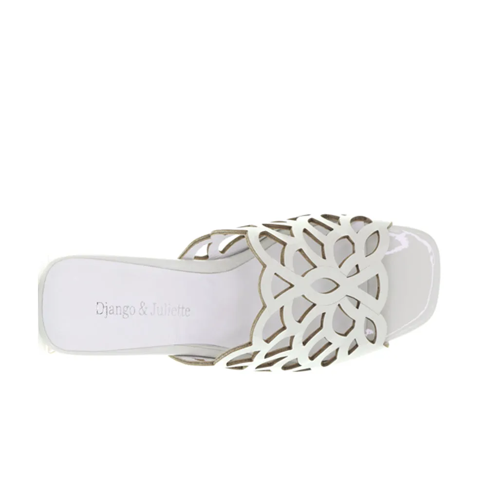 DJANGO & JULIETTE ILESAT WHITE PATENT Simple Slip Fit