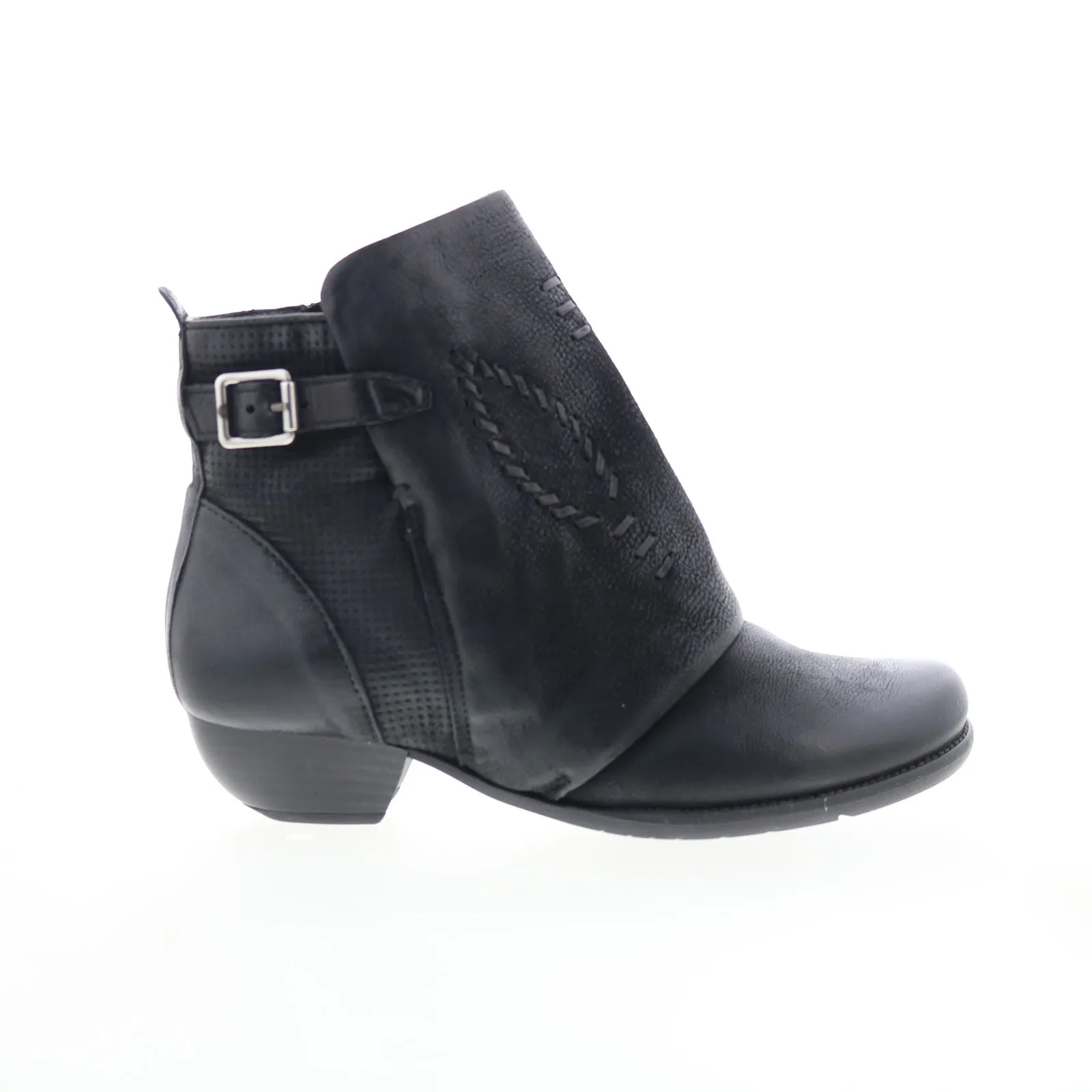 Travel Light Terrain Tested Miz Mooz Mimic Womens Black Leather Zipper Ankle & Booties Boots