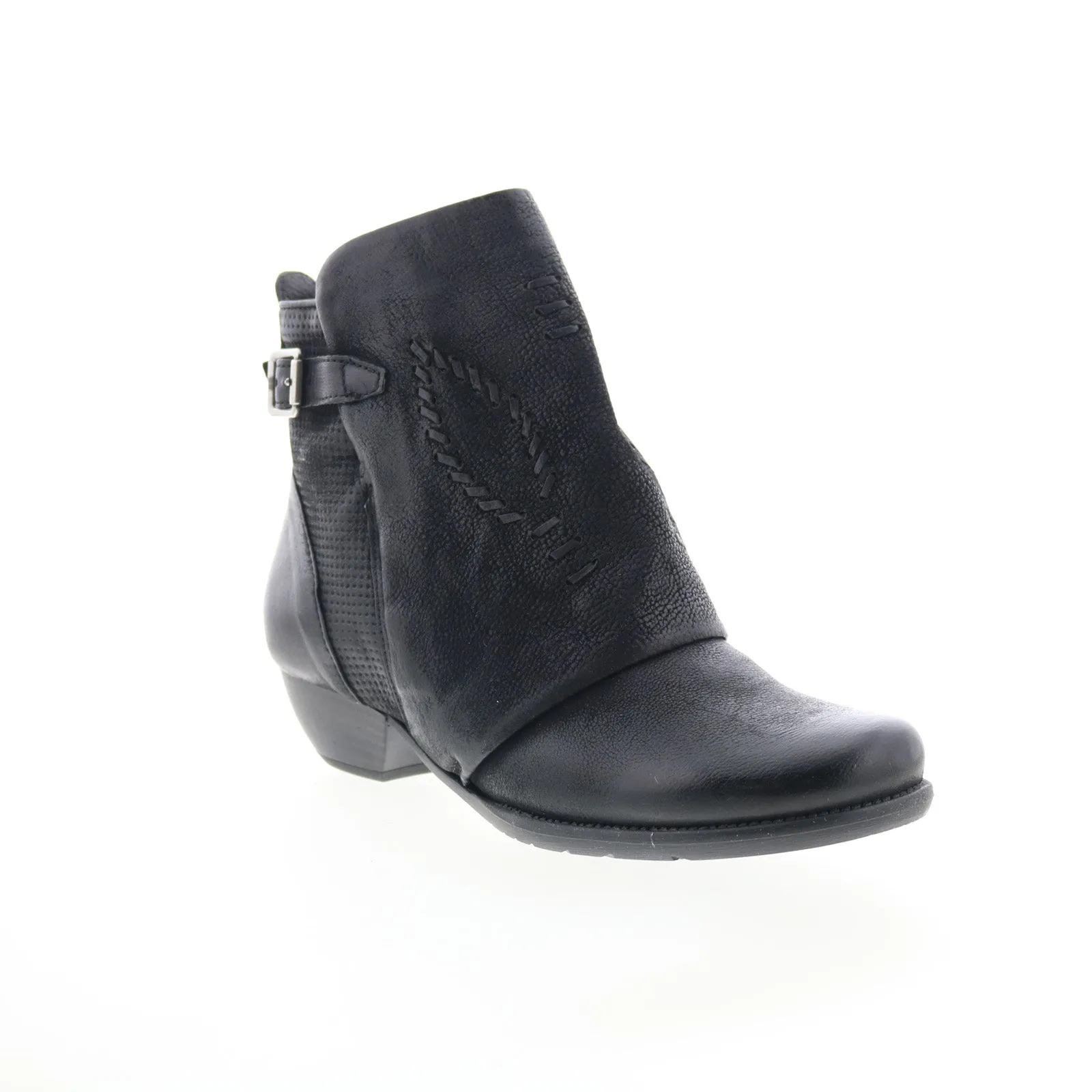 Miz Mooz Mimic Womens Black Leather Zipper Ankle & Booties Boots Flexible Comfort