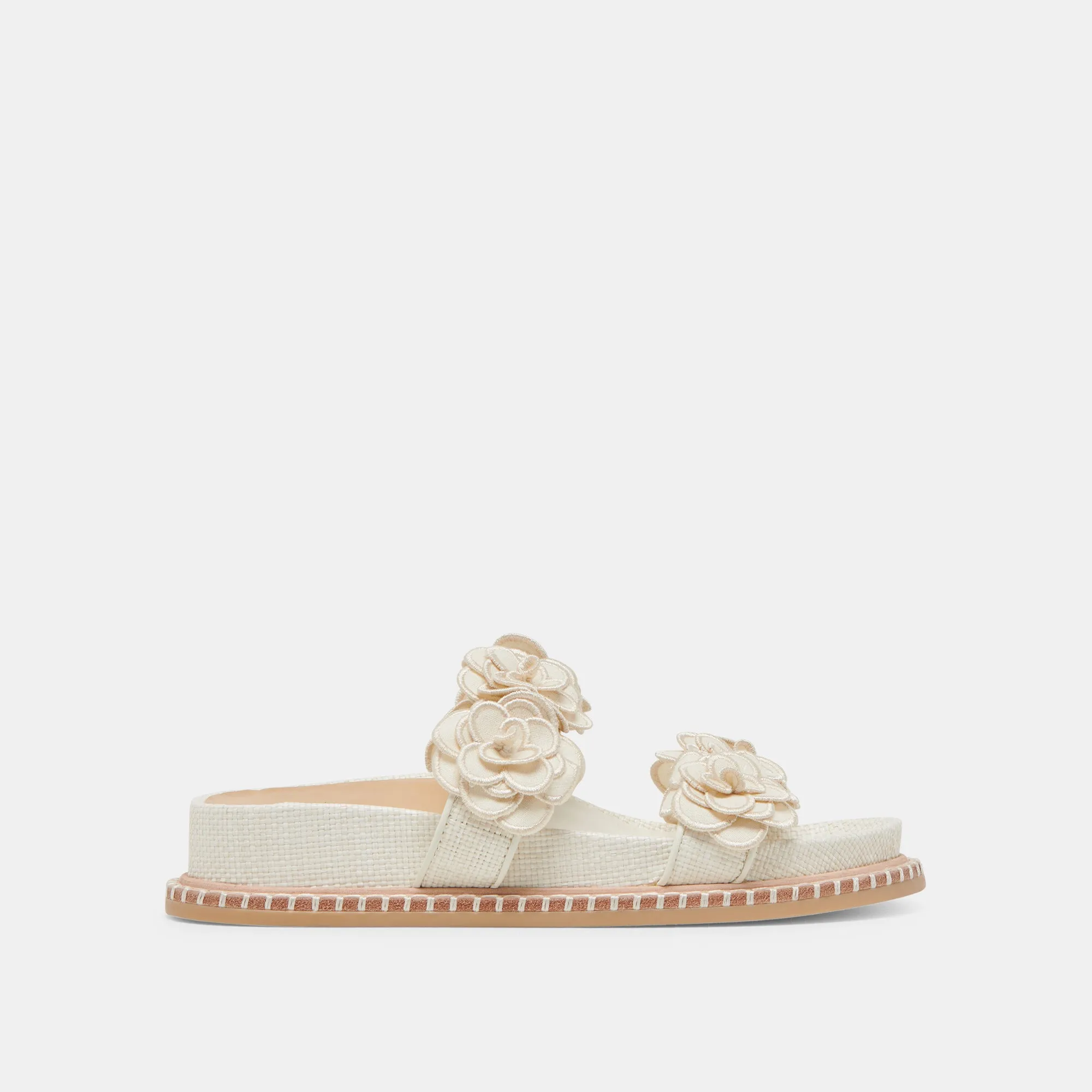 Travel-Ready Comfort Quick Lock SHERLA SANDALS WHITE RAFFIA