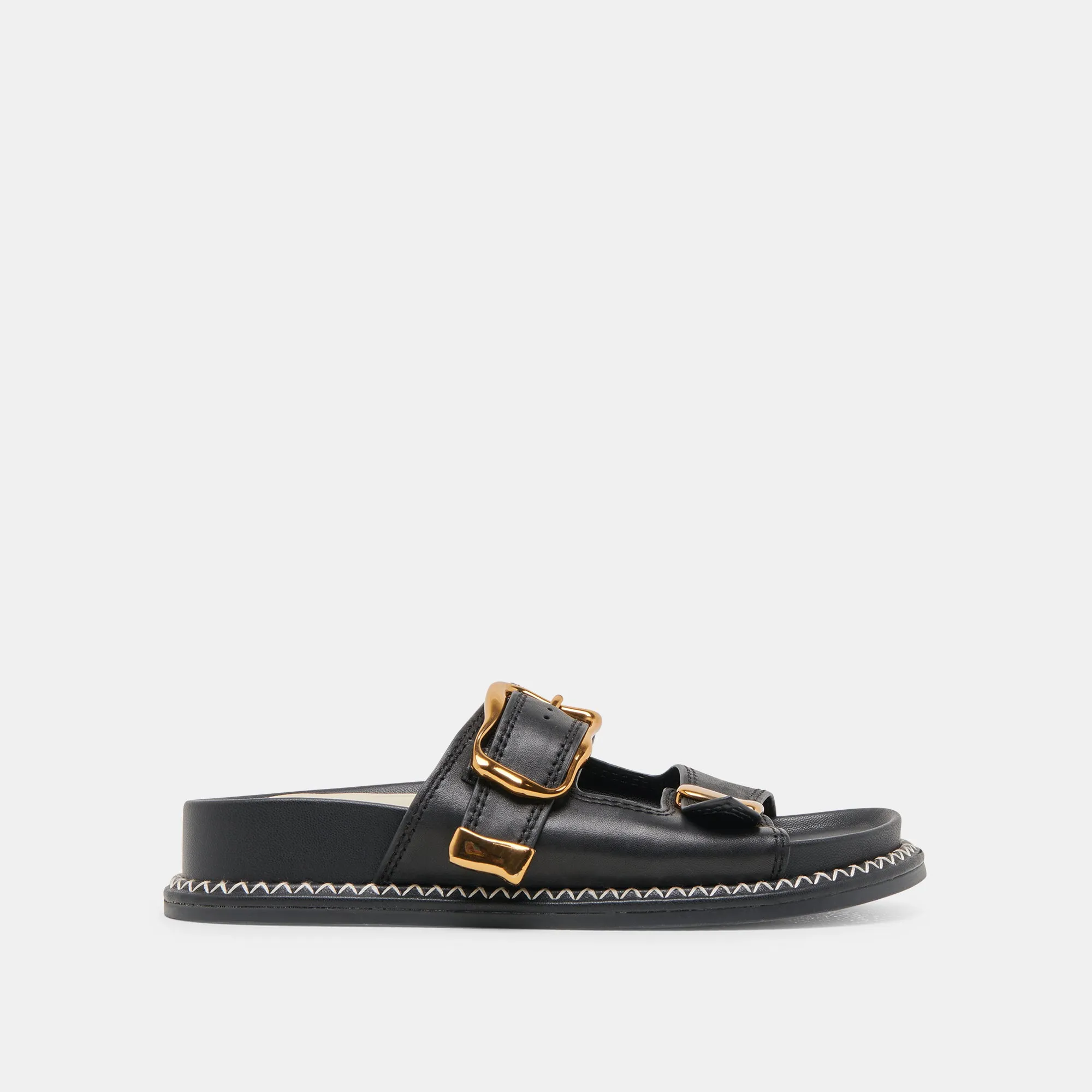 SEVANA SANDALS BLACK LEATHER All-day outdoor comfort Trendy Design