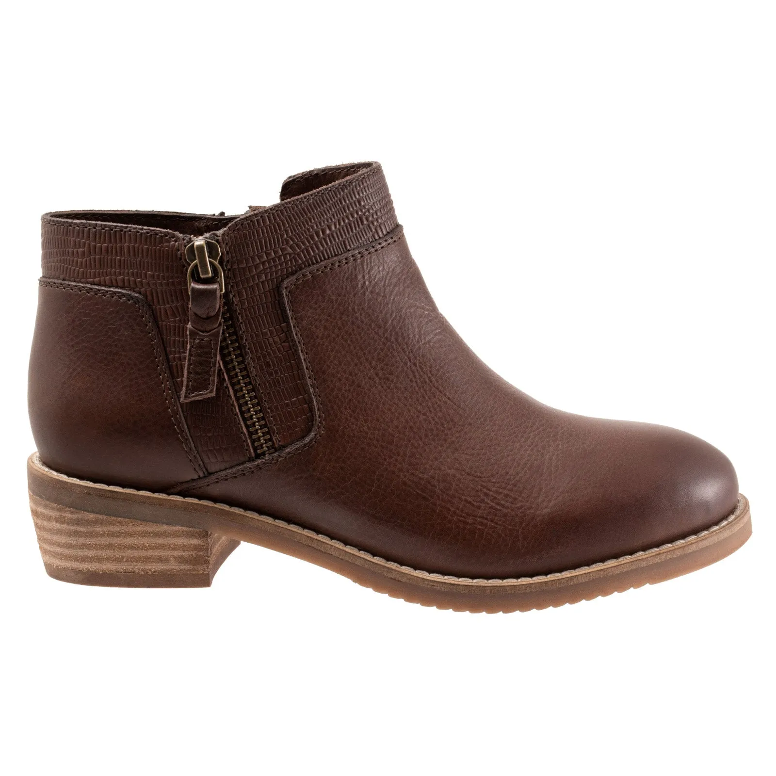 Tough Sole Rain Ready Softwalk Rubi S2157-263 Womens Brown Wide Leather Ankle & Booties Boots