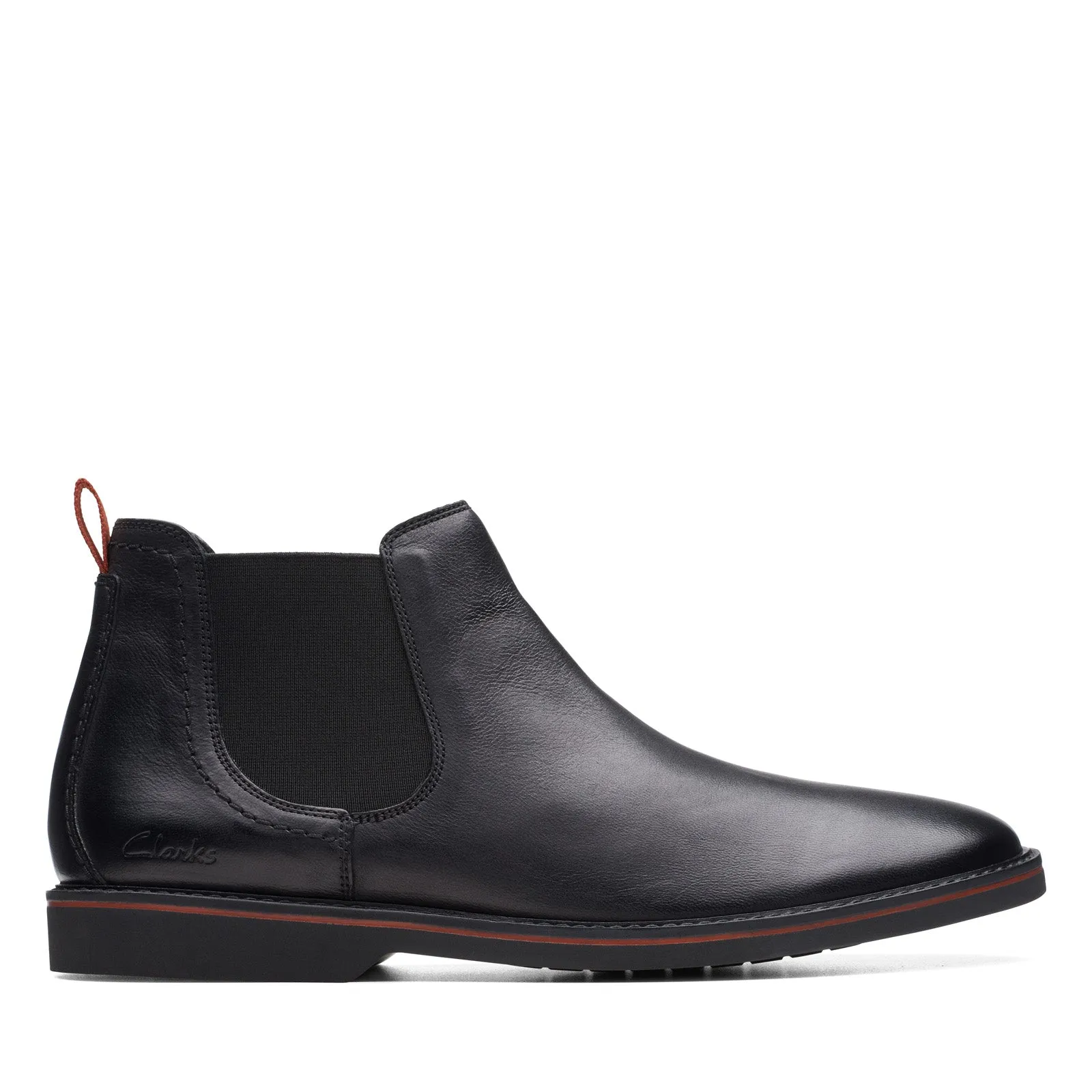 Clarks Atticus LT Top 26173417 Mens Black Leather Slip On Chelsea Boots Functional Build Tough Fit