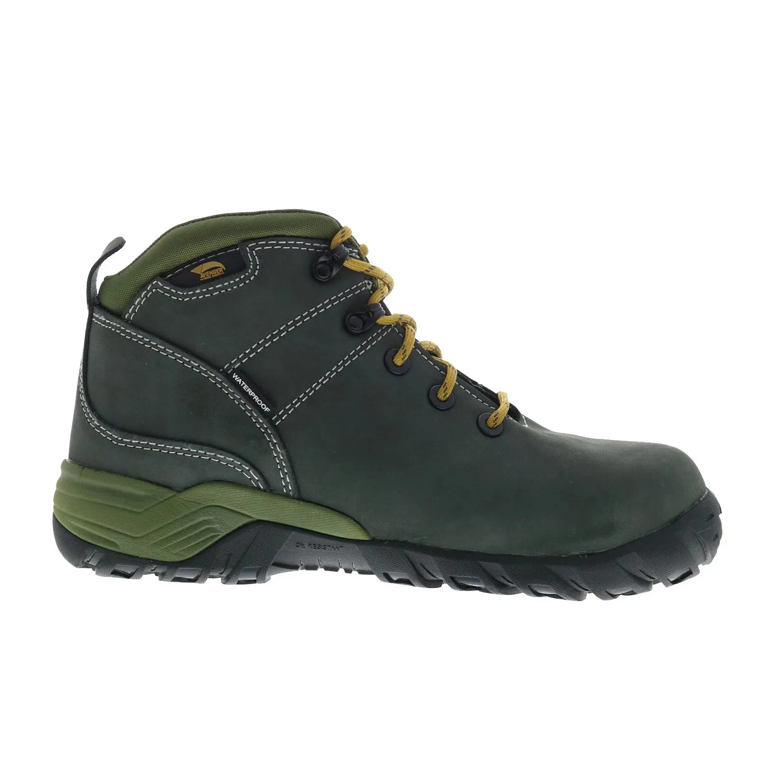 Avenger Trek Alloy Toe Electrical Hazard WP A7201 Mens Green Work Boots Compact Frame Thermal Barrier