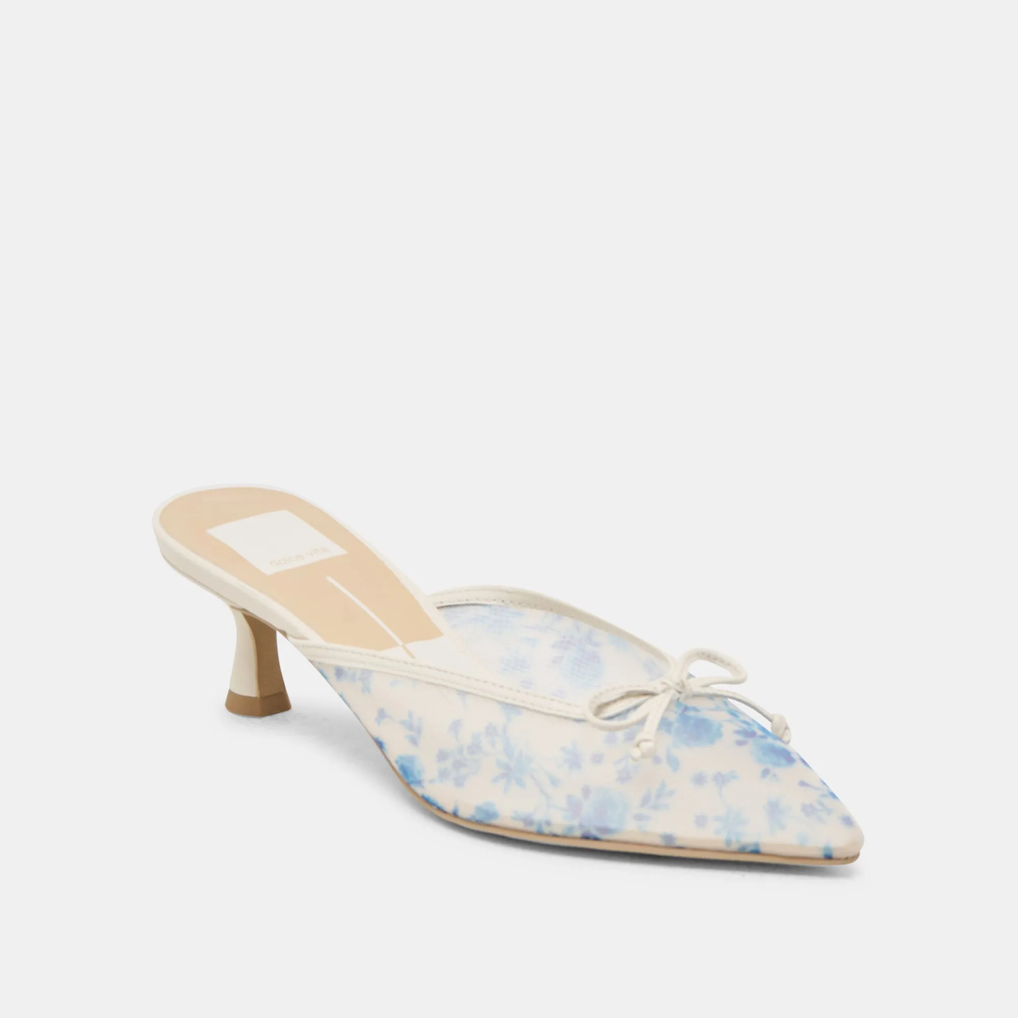Bohemian Style Heels CLEO HEELS BLUE FLORAL MESH