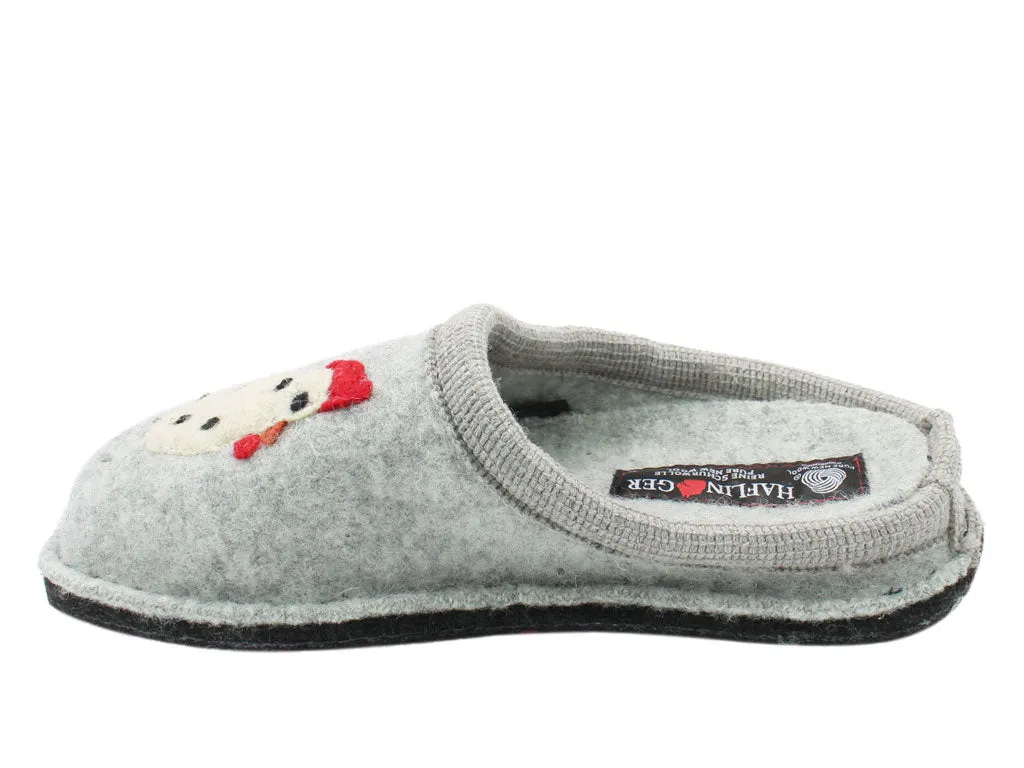 Runway Glow Work Base Haflinger Slippers Flair Chicken Grey