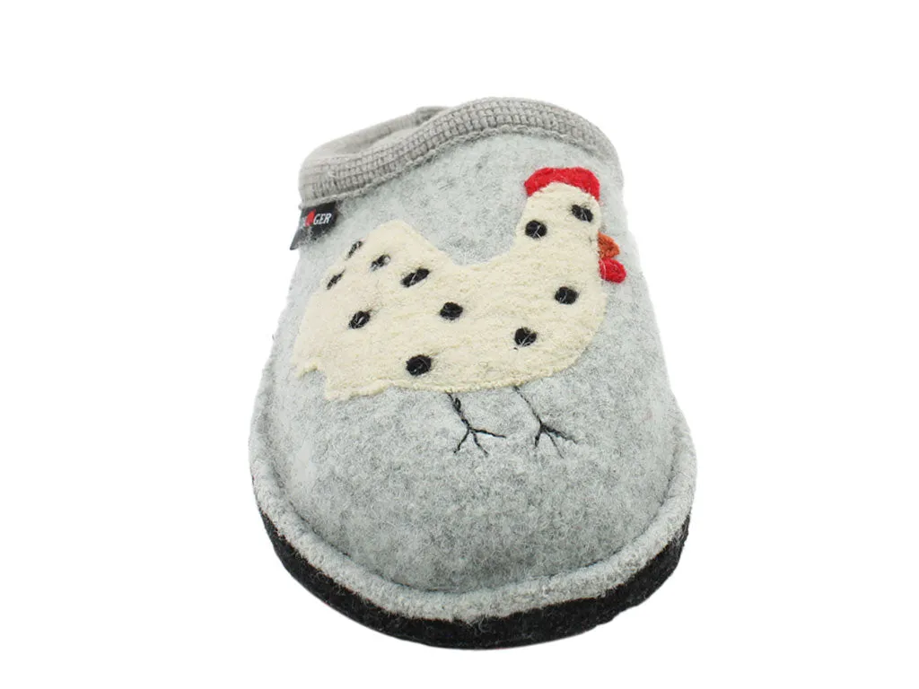 Dive Gear Flexible Fit Haflinger Slippers Flair Chicken Grey