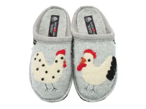 Haflinger Slippers Flair Chicken Grey Game Fit Red Glow
