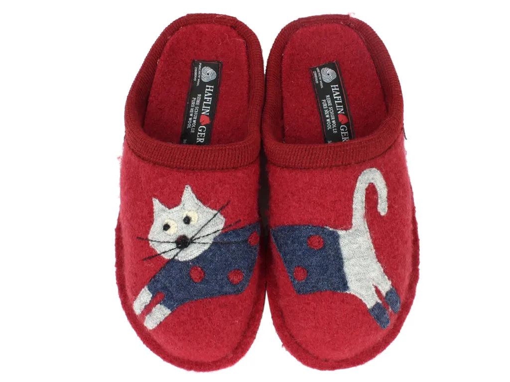 Haflinger Slippers Flair Cucho Cat Paprika Comfort Enhancement Island Step