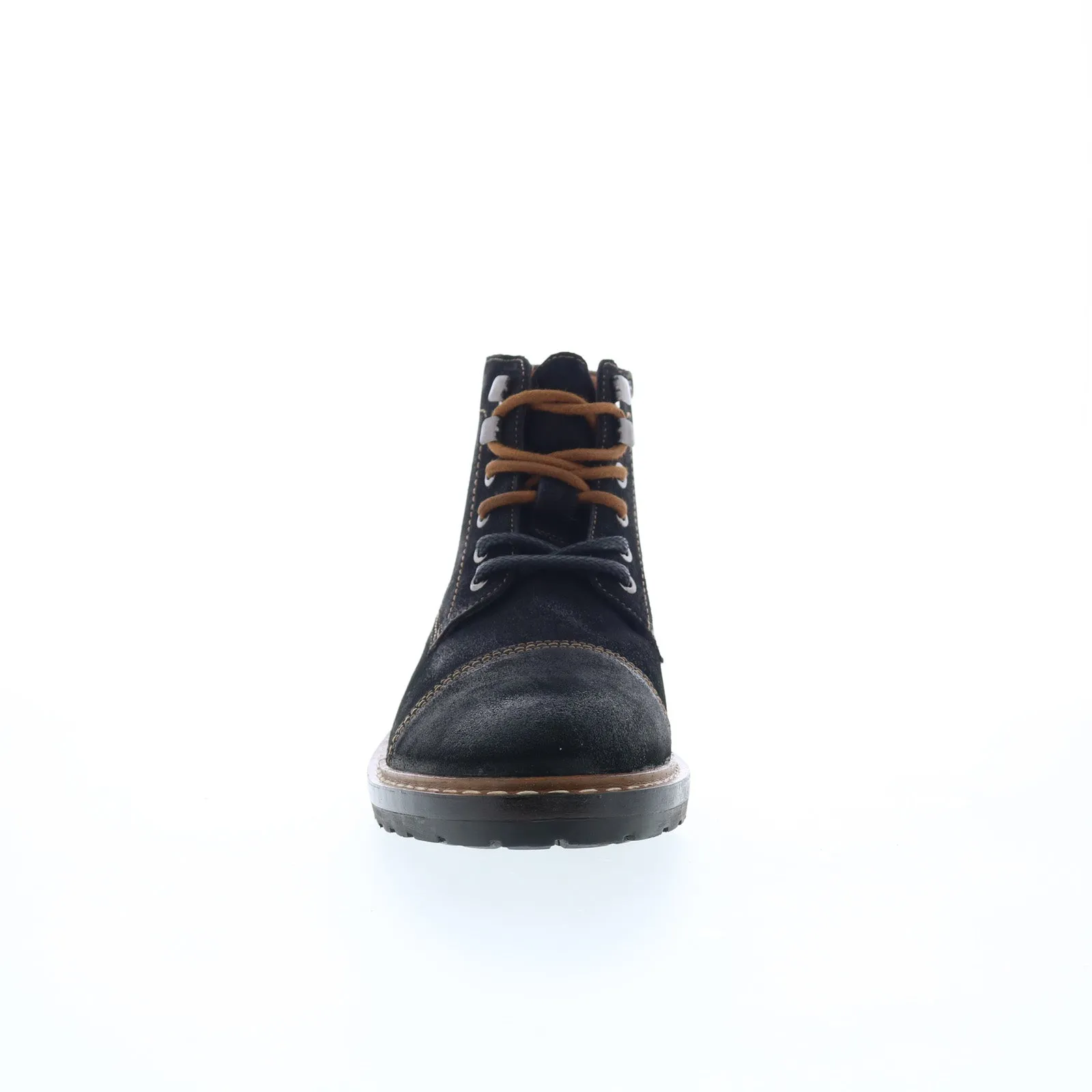 Testosterone Track Star T97021 Mens Black Suede Lace Up Casual Dress Boots Reinforced